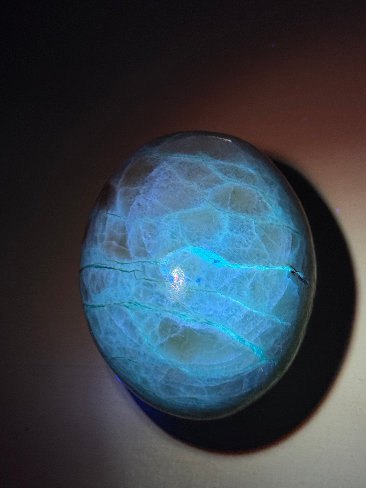 Green Moonstone Palmstone #2 (UV Reactive)