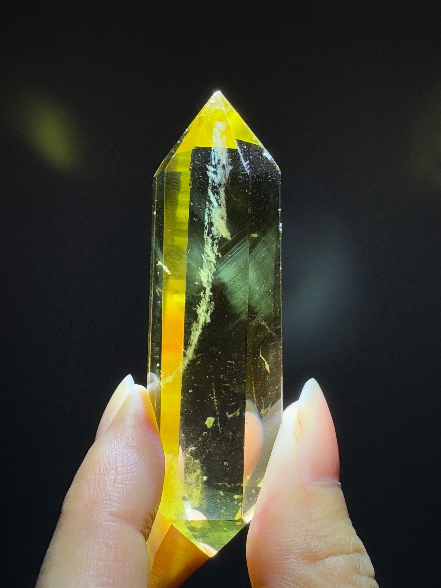 Blue Angel Feather Citrine DT 75mm #2 (chipped)