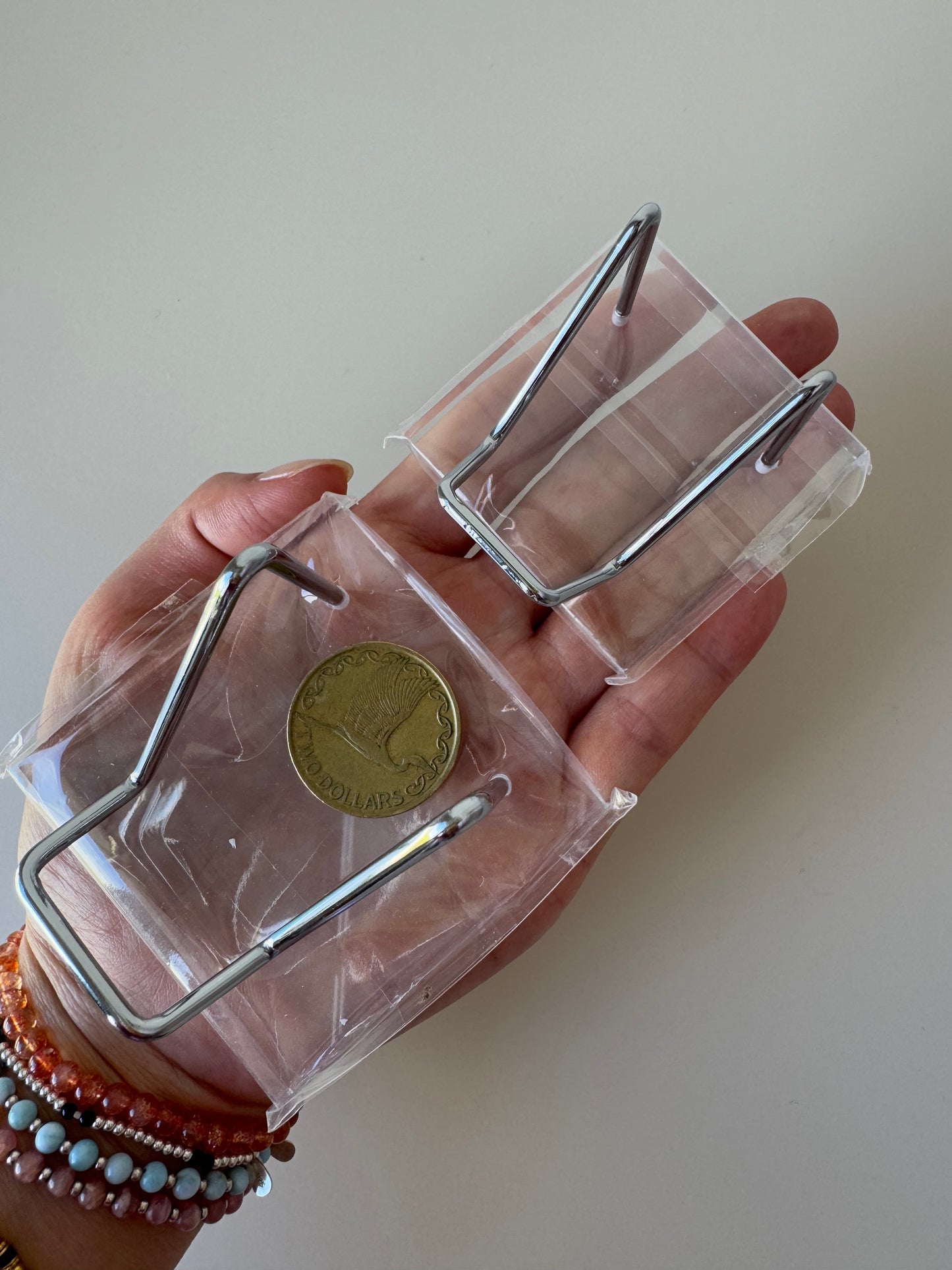 Silver Metal and Acrylic Crystal Display Stand Holder
