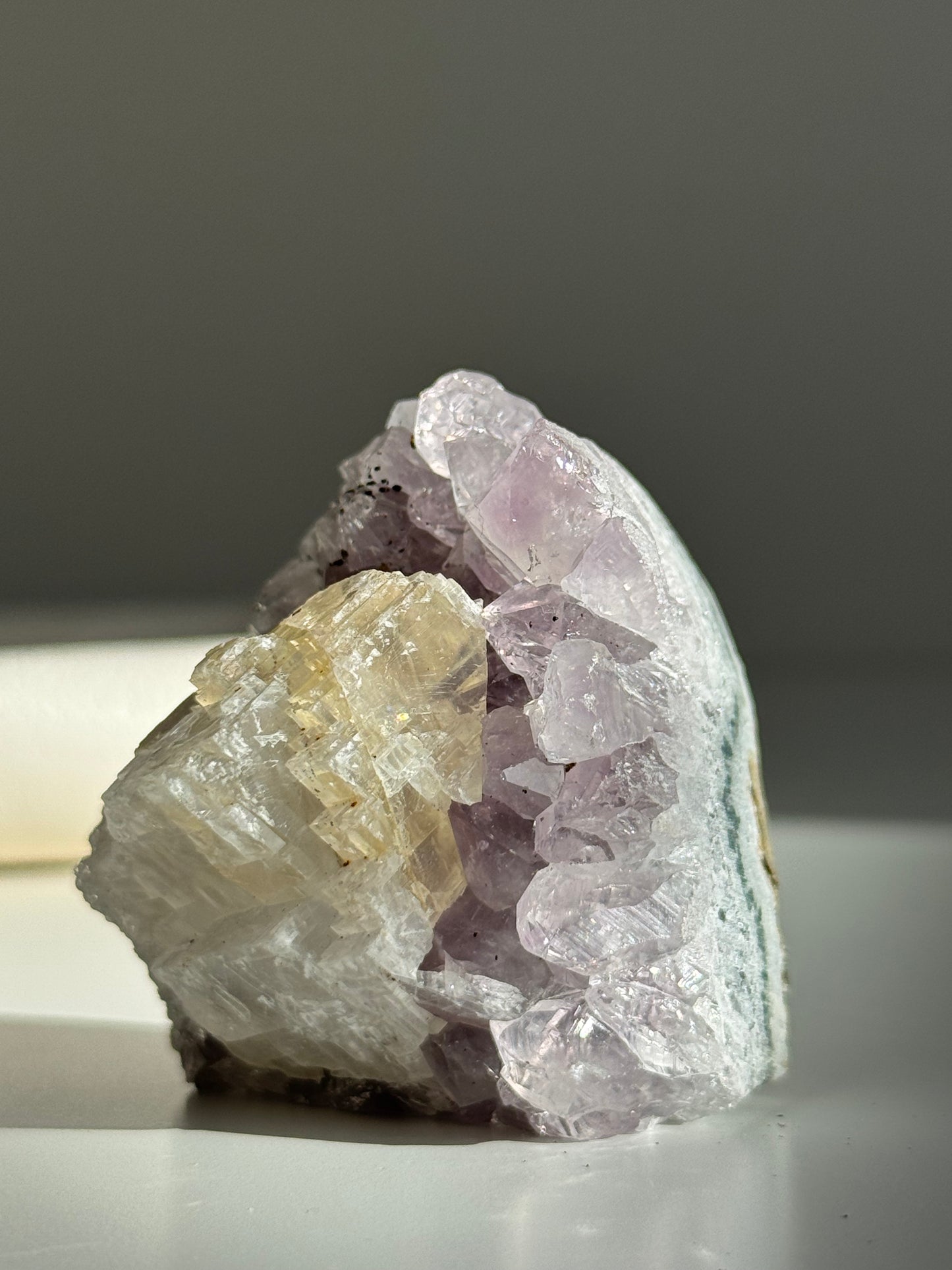 Amethyst Cluster with calcite