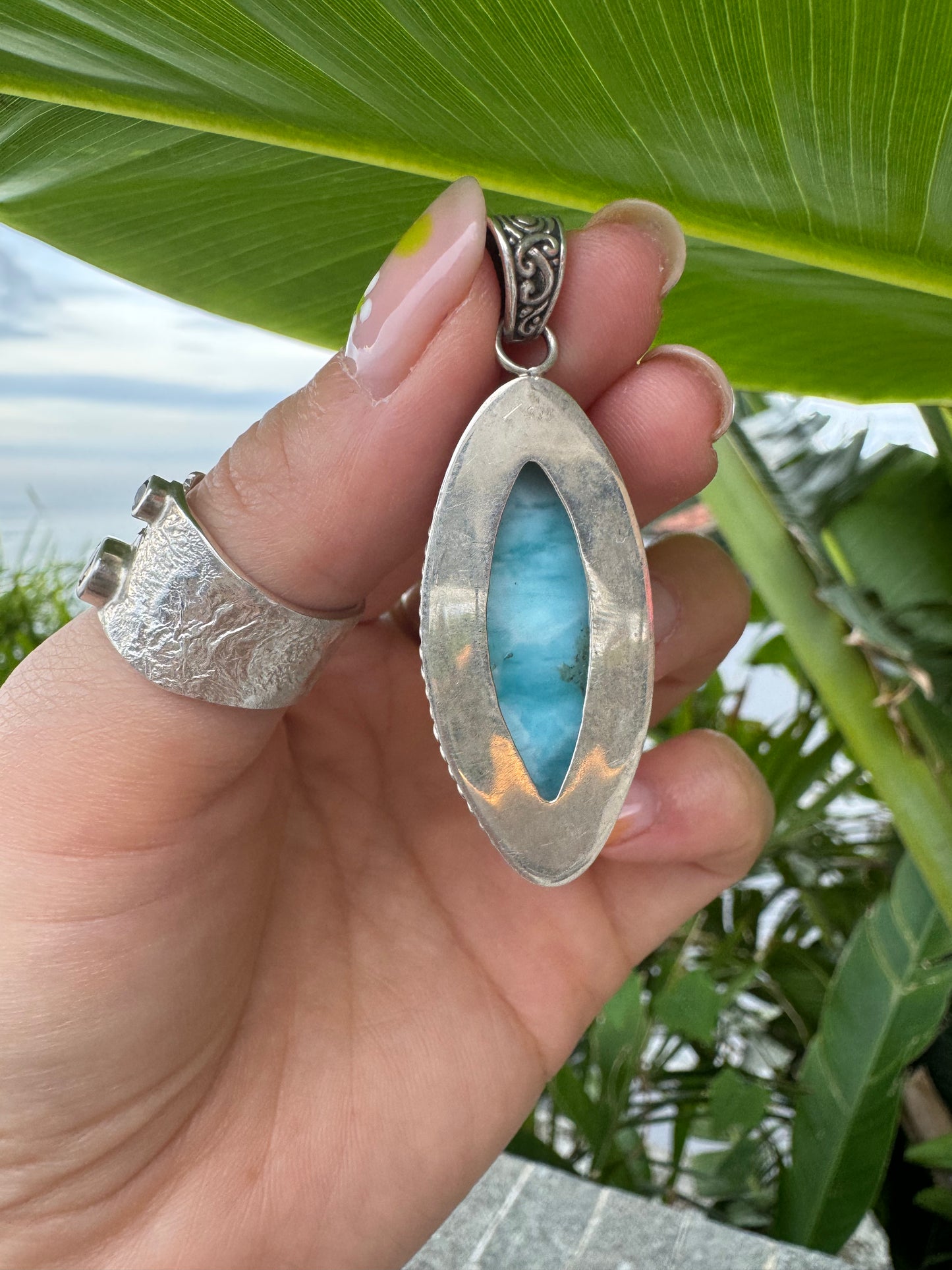 Handmade Larimar Pendant