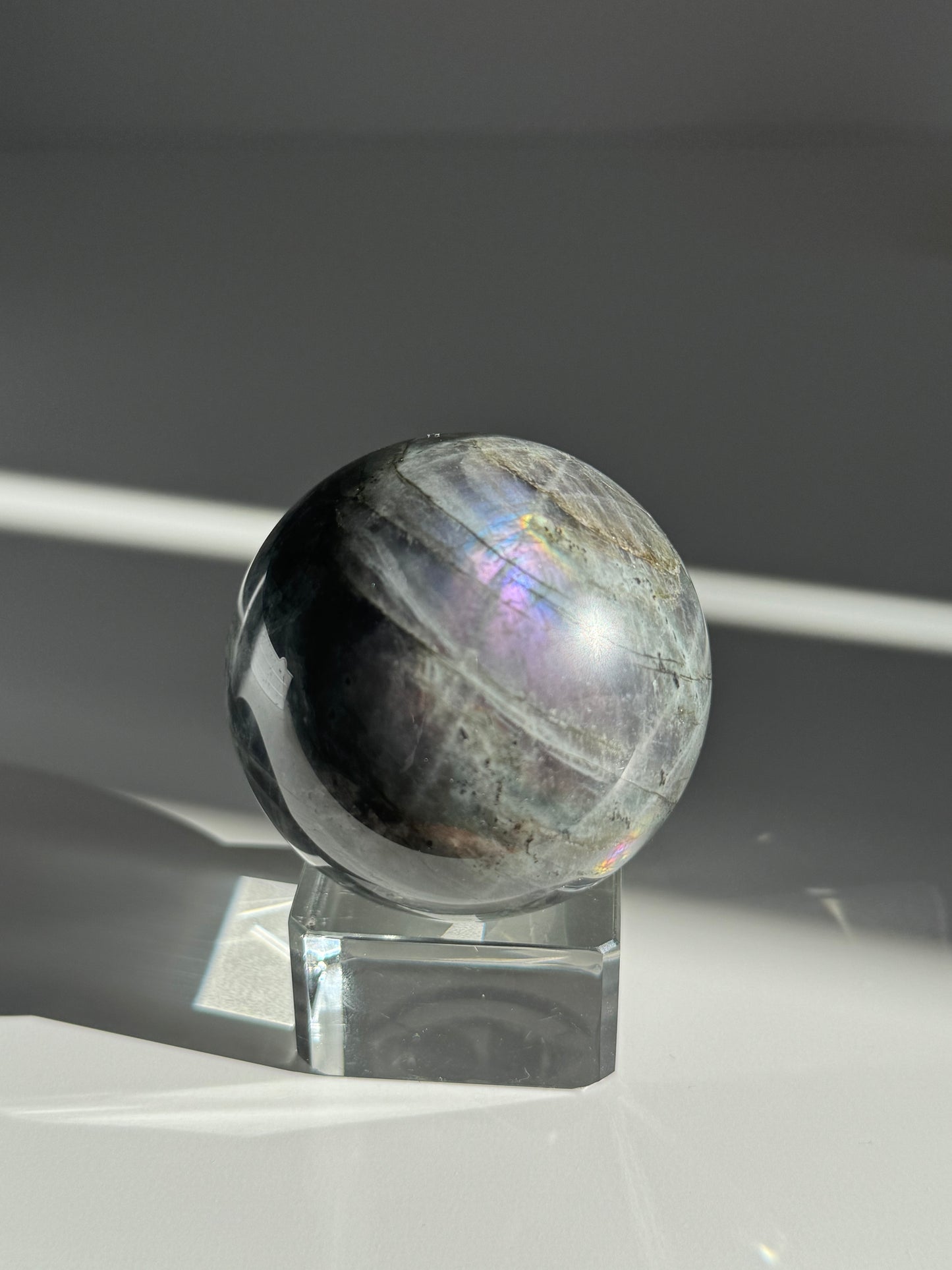 Pink Labradorite Sphere 57 mm