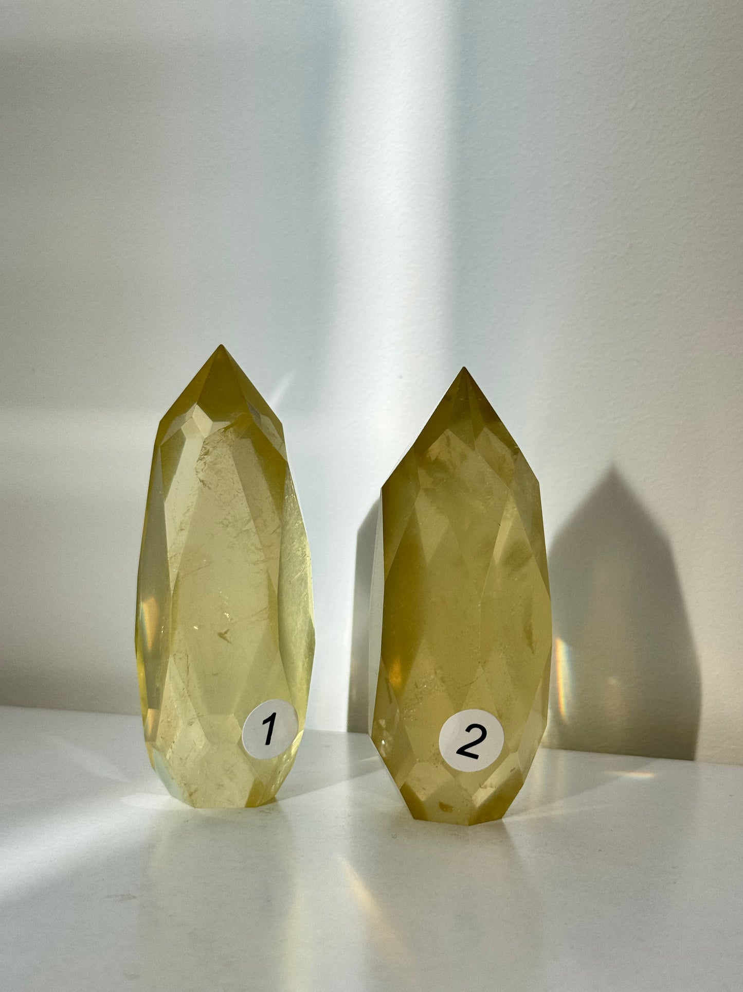 Rutile Citrine Faceted Tower #2