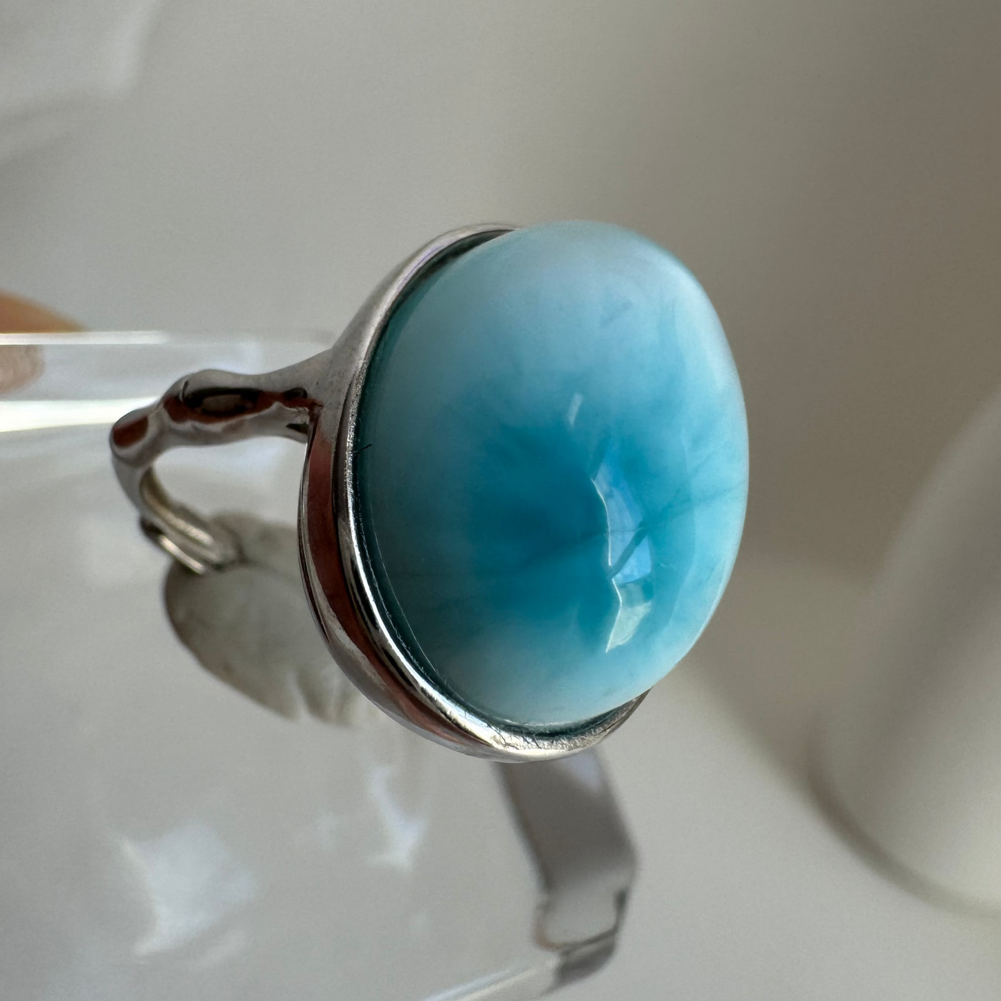 Larimar Ring Adjustable (video)