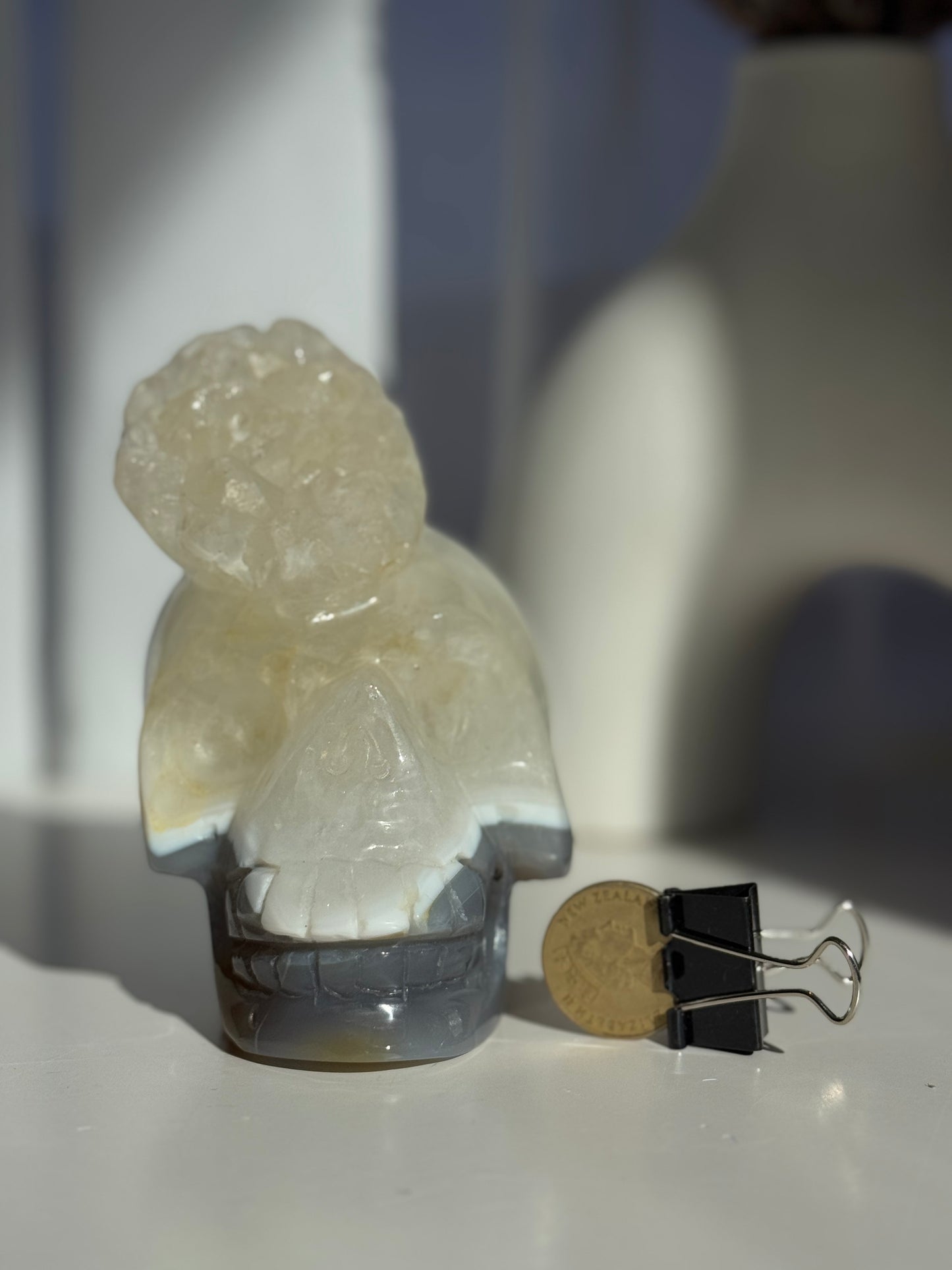 Large Agate Skull Carving with Dendritic 1kg
