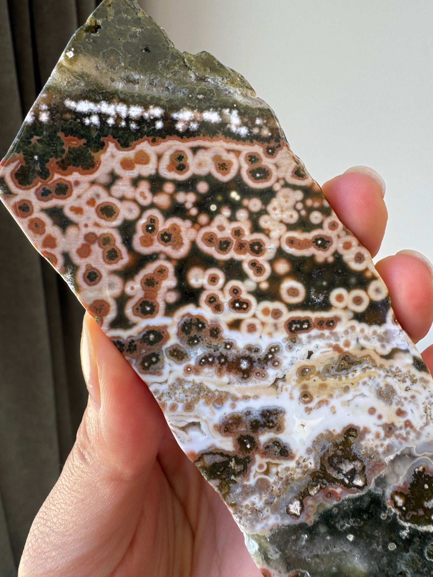 Old Stock Orbicular Ocean Jasper Slab 163g