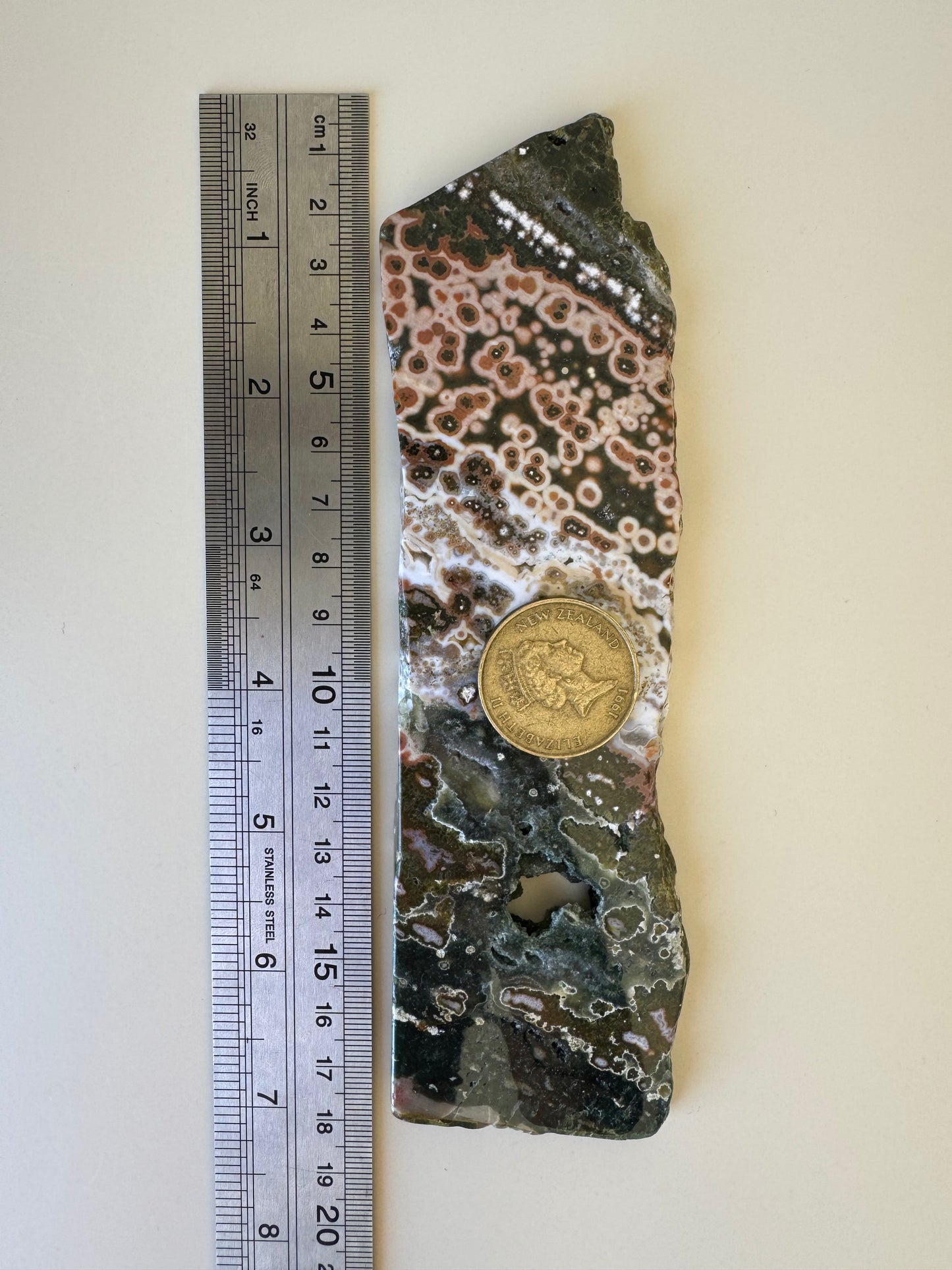 Old Stock Orbicular Ocean Jasper Slab 163g