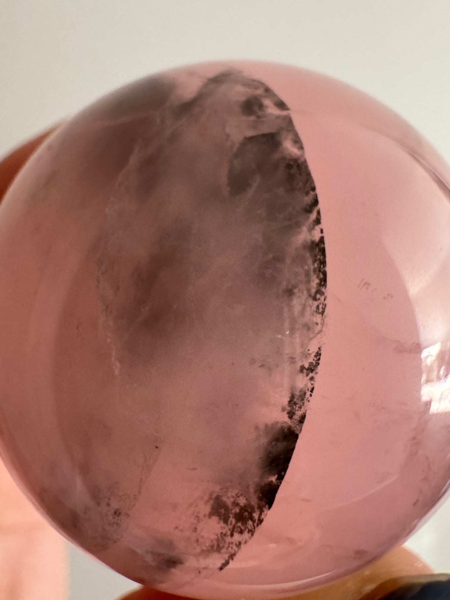 Asterism (star) Rose Quartz Sphere with Hematite Inclusions#2