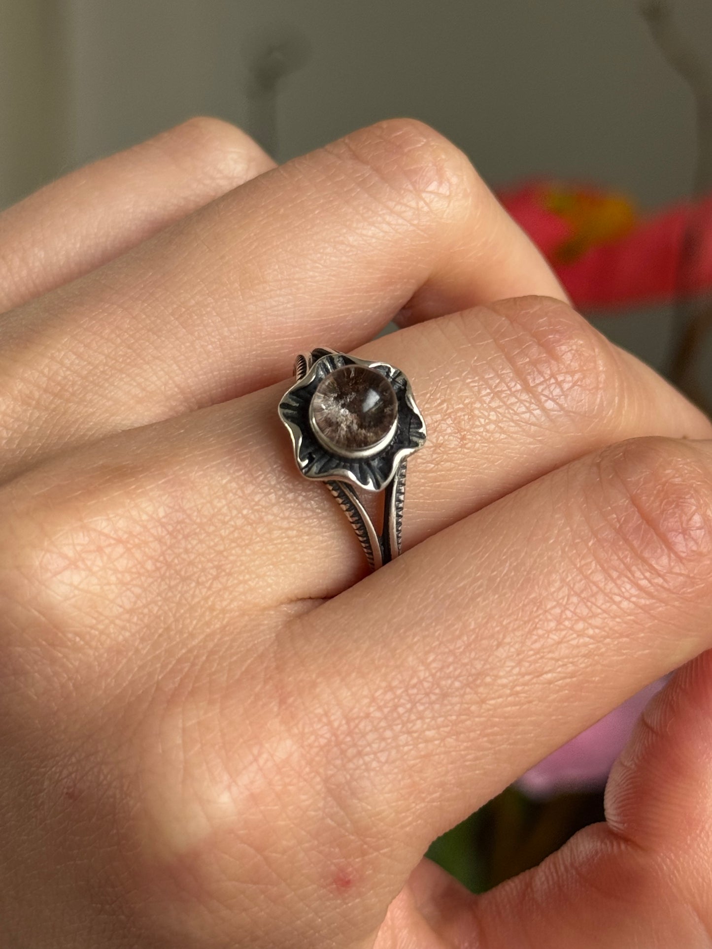 Lodolite Sterling Silver Ring Adjustable
