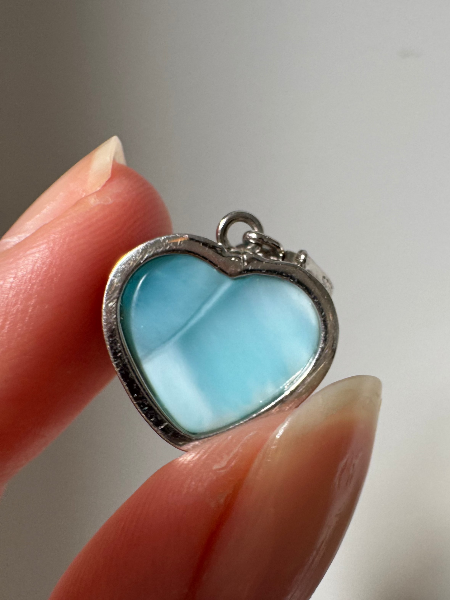 High Grade Larimar Heart Pendant