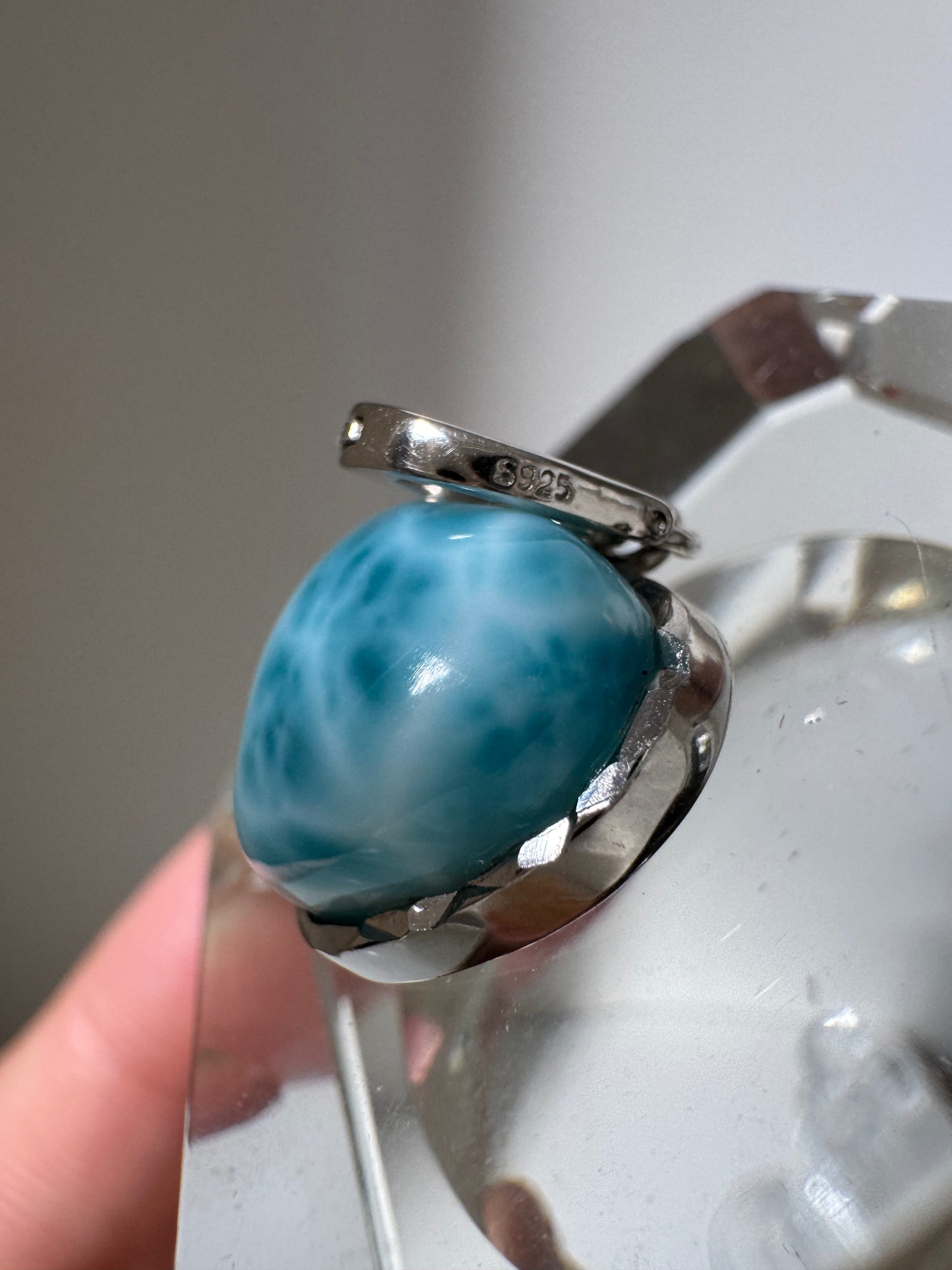 High Grade Larimar Heart Pendant