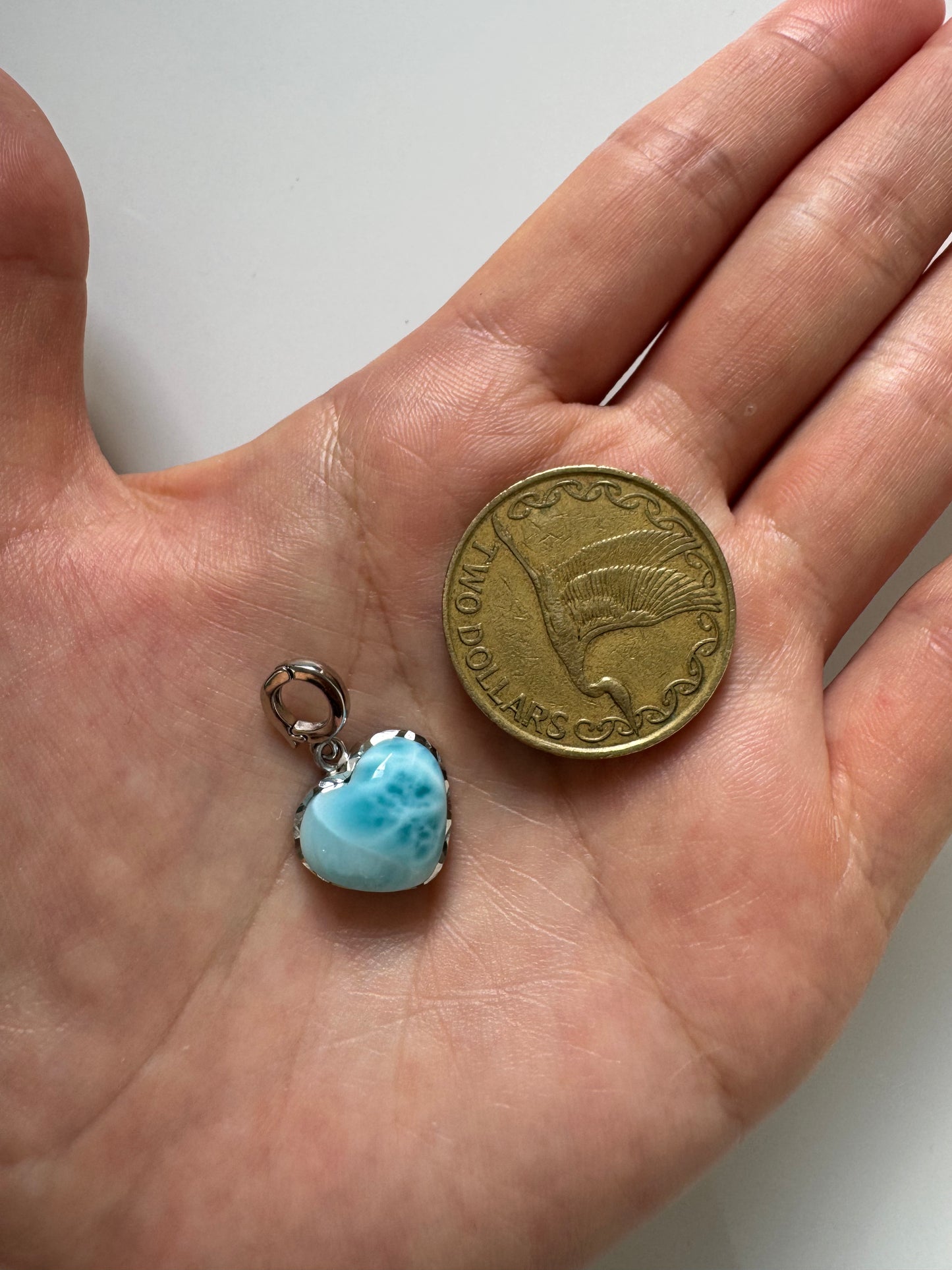High Grade Larimar Heart Pendant