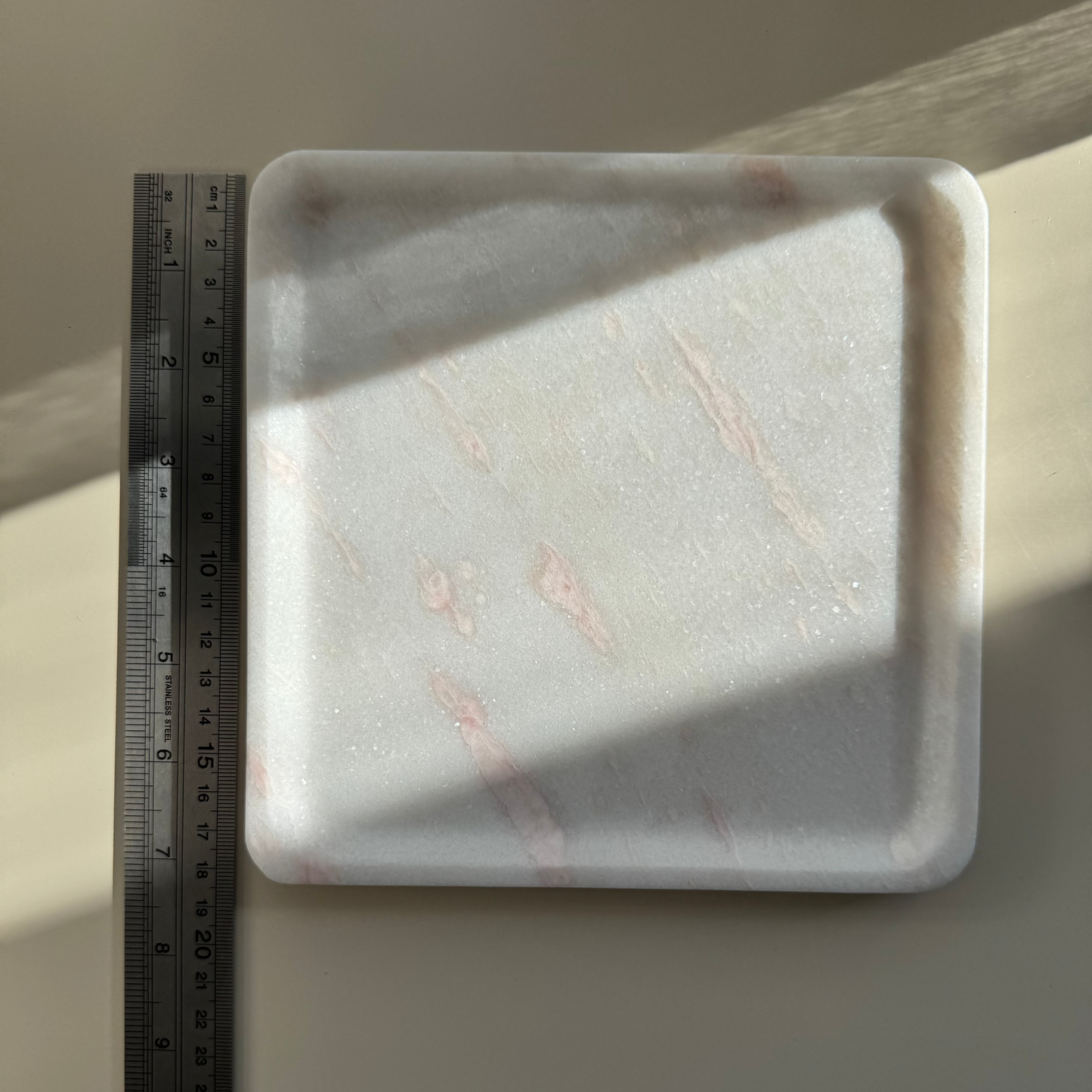 Pink Marble Tray - Square