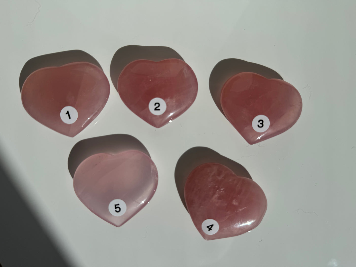 High Grade Rose Quartz Hearts