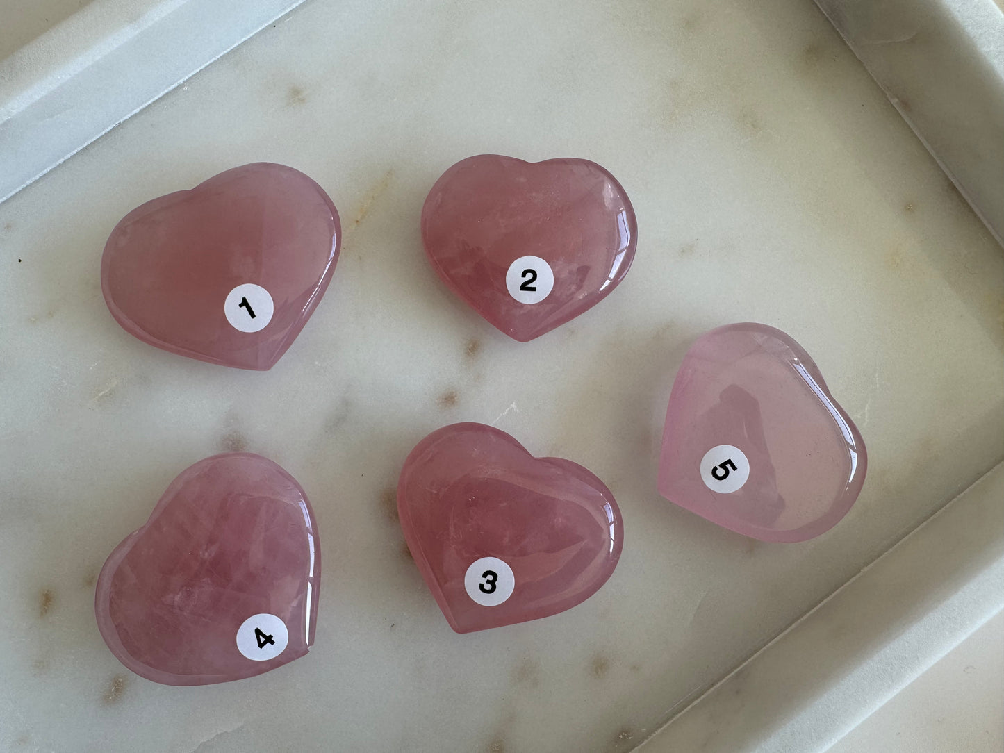 High Grade Rose Quartz Hearts