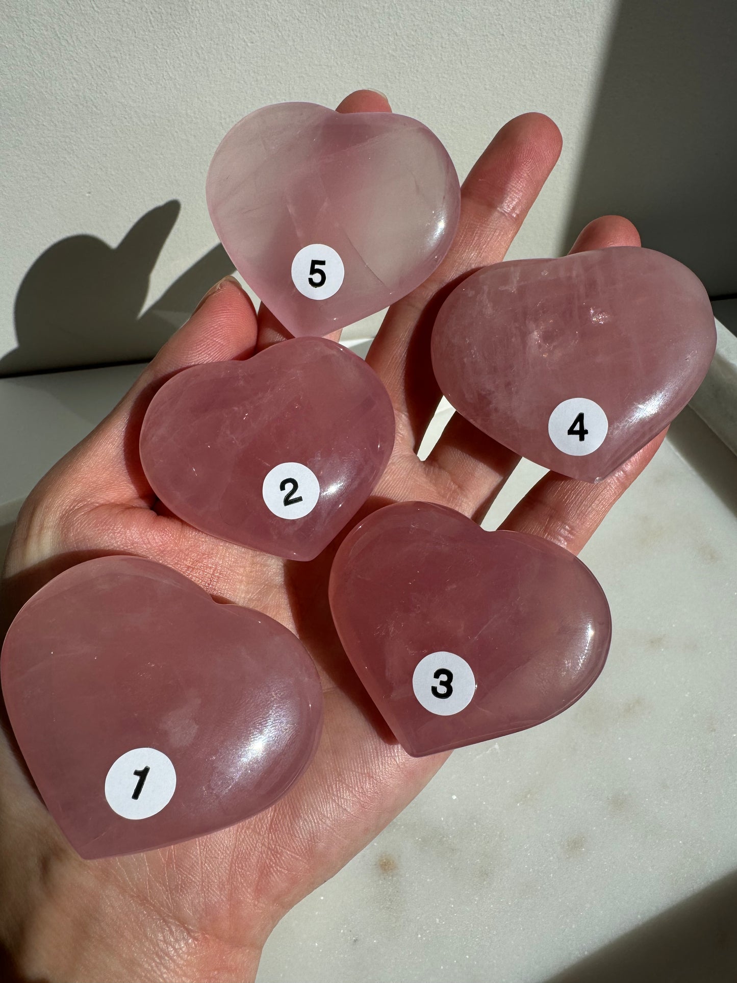 High Grade Rose Quartz Hearts