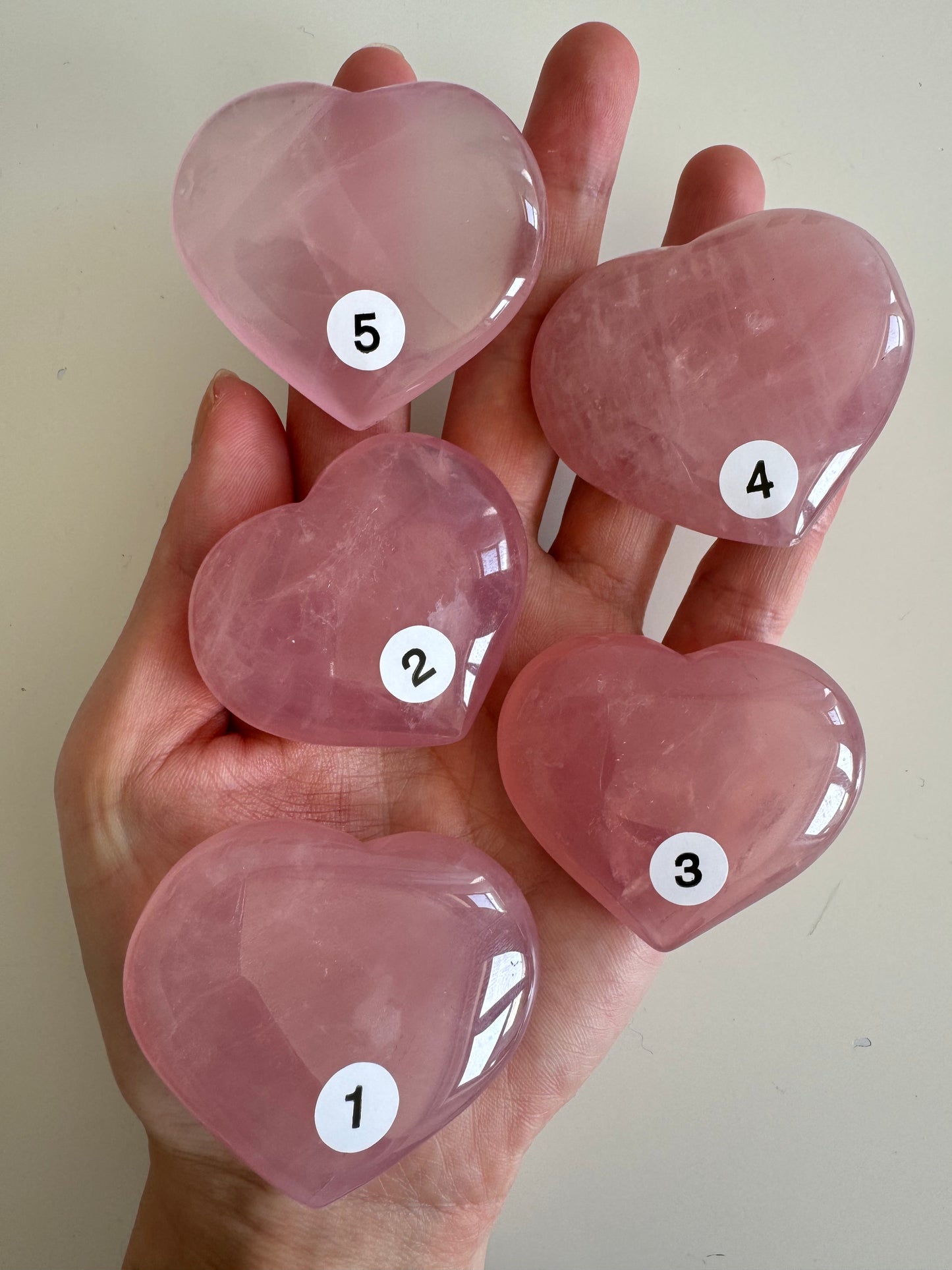 High Grade Rose Quartz Hearts