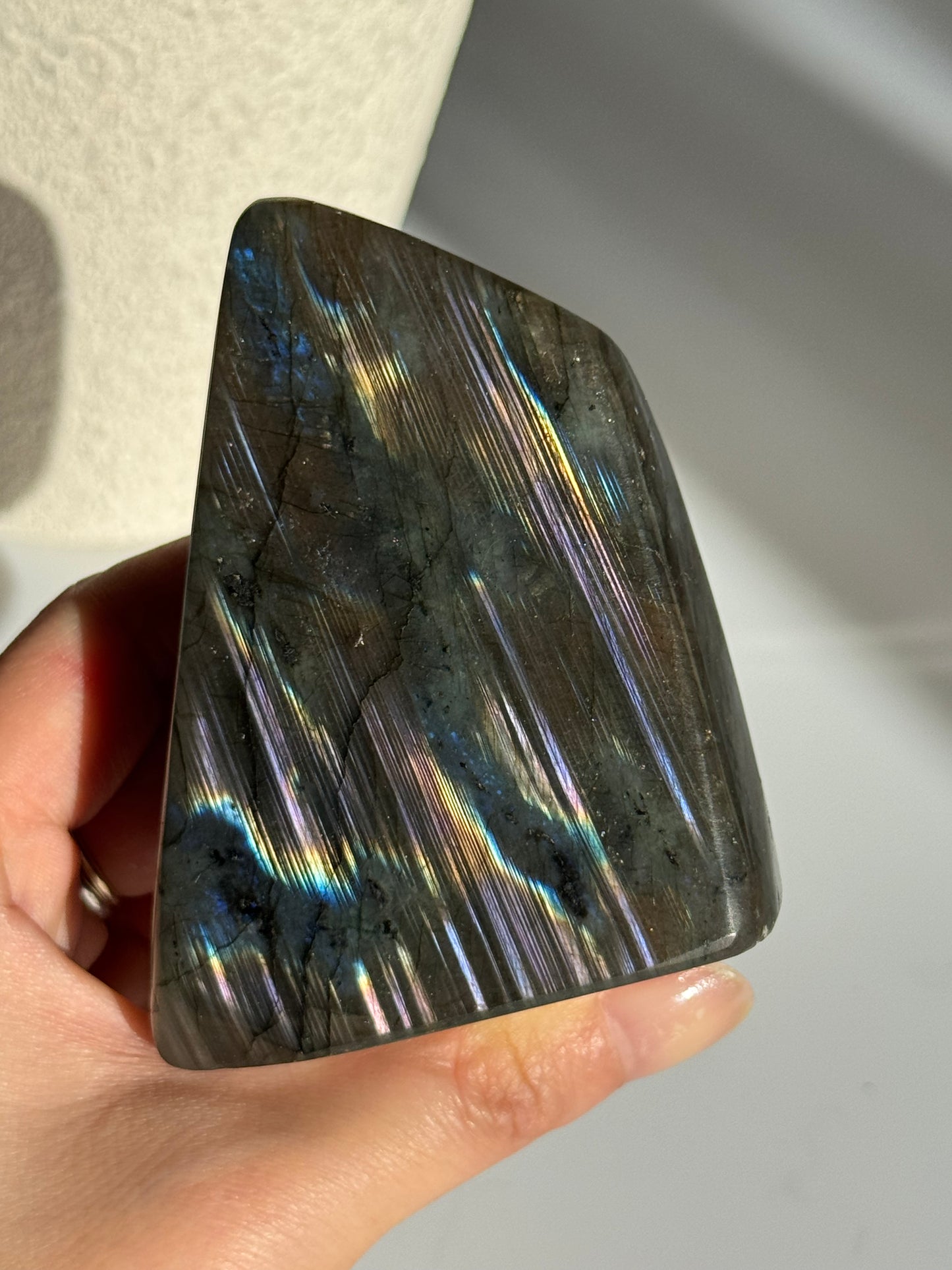 Blue Grey Striped Labradorite Freeform 297g