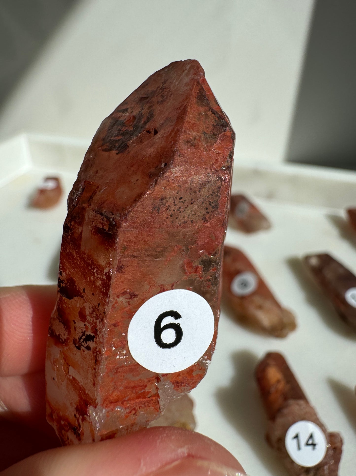 Tibetan Quartz Raw point ( Red Exterior)