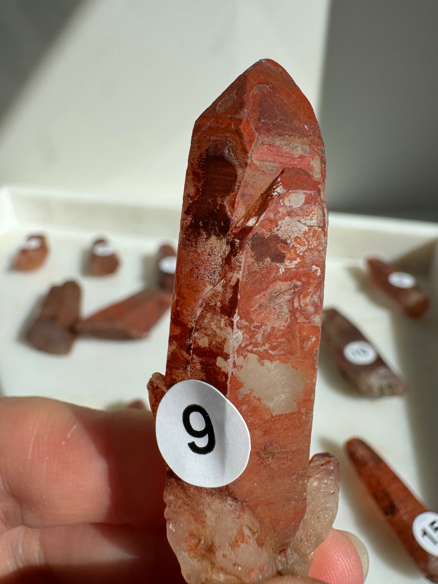 Tibetan Quartz Raw point ( Red Exterior)