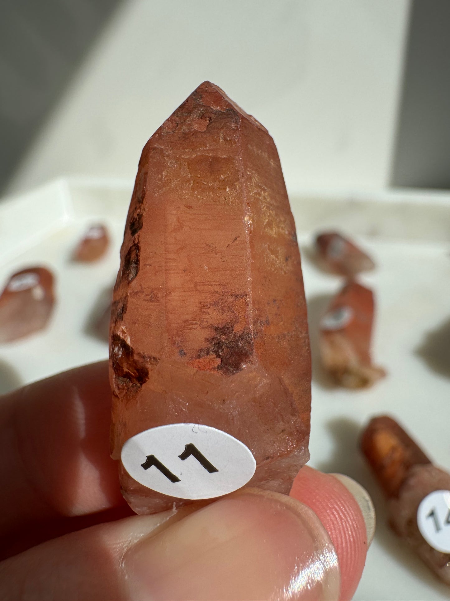 Tibetan Quartz Raw point ( Red Exterior)