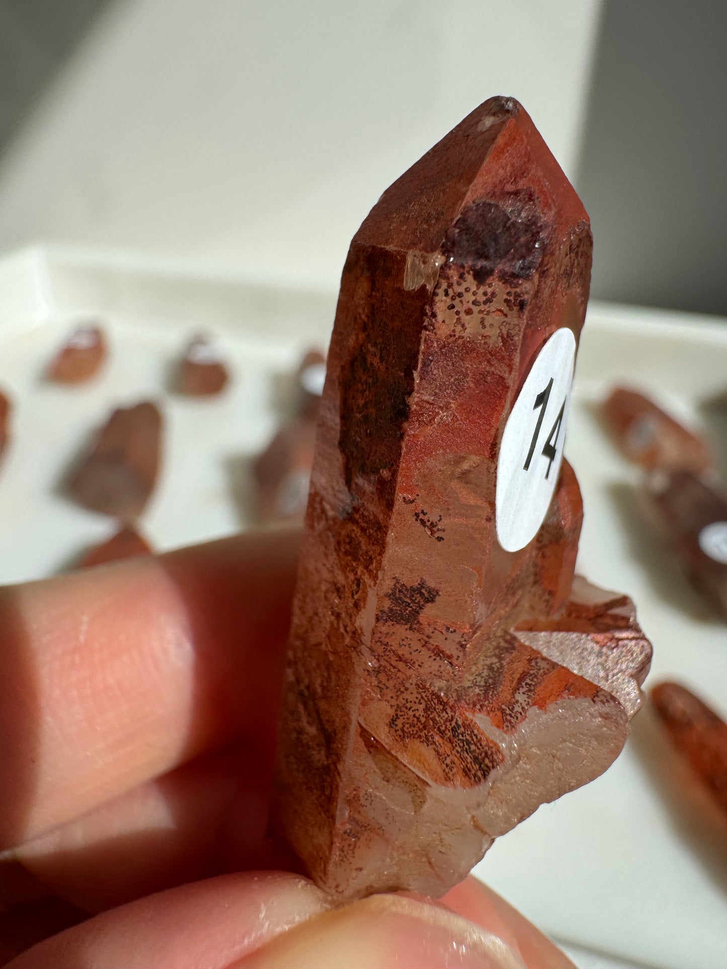 Tibetan Quartz Raw point ( Red Exterior)