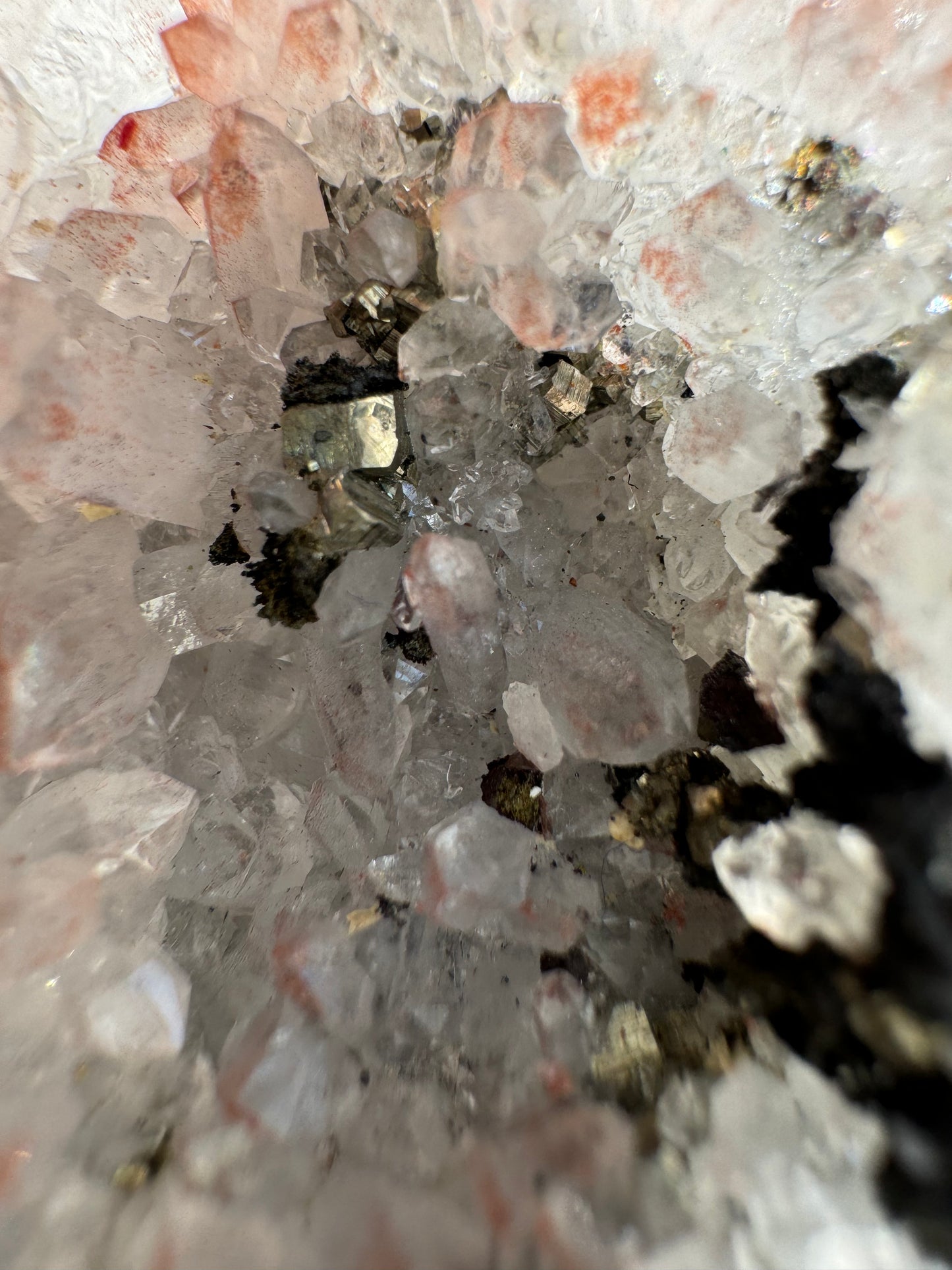 Red Hematoid Quartz with Galena and Pyrite Cluster 393g