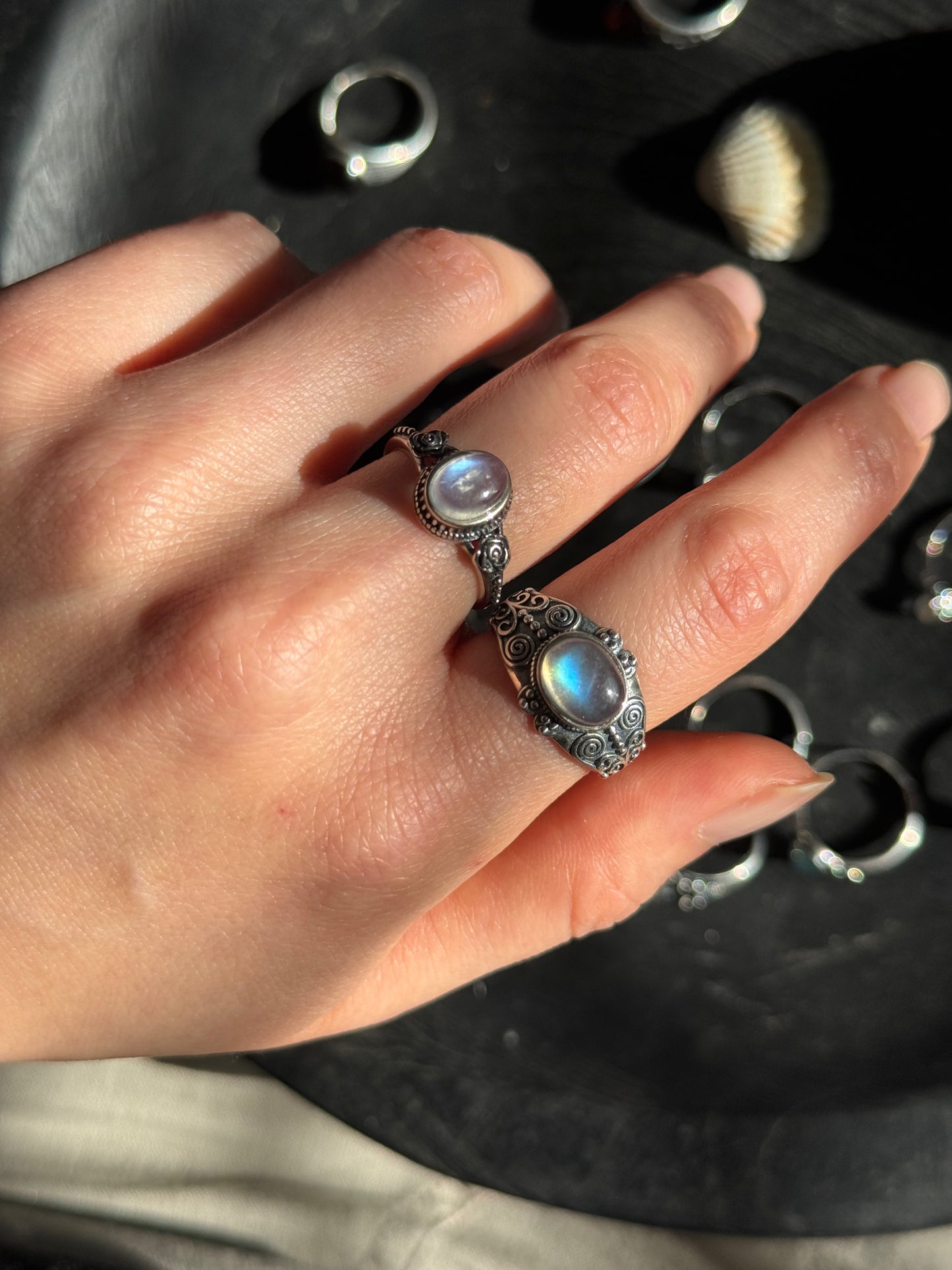 Moonstone Sterling Sliver Ring Adjustable