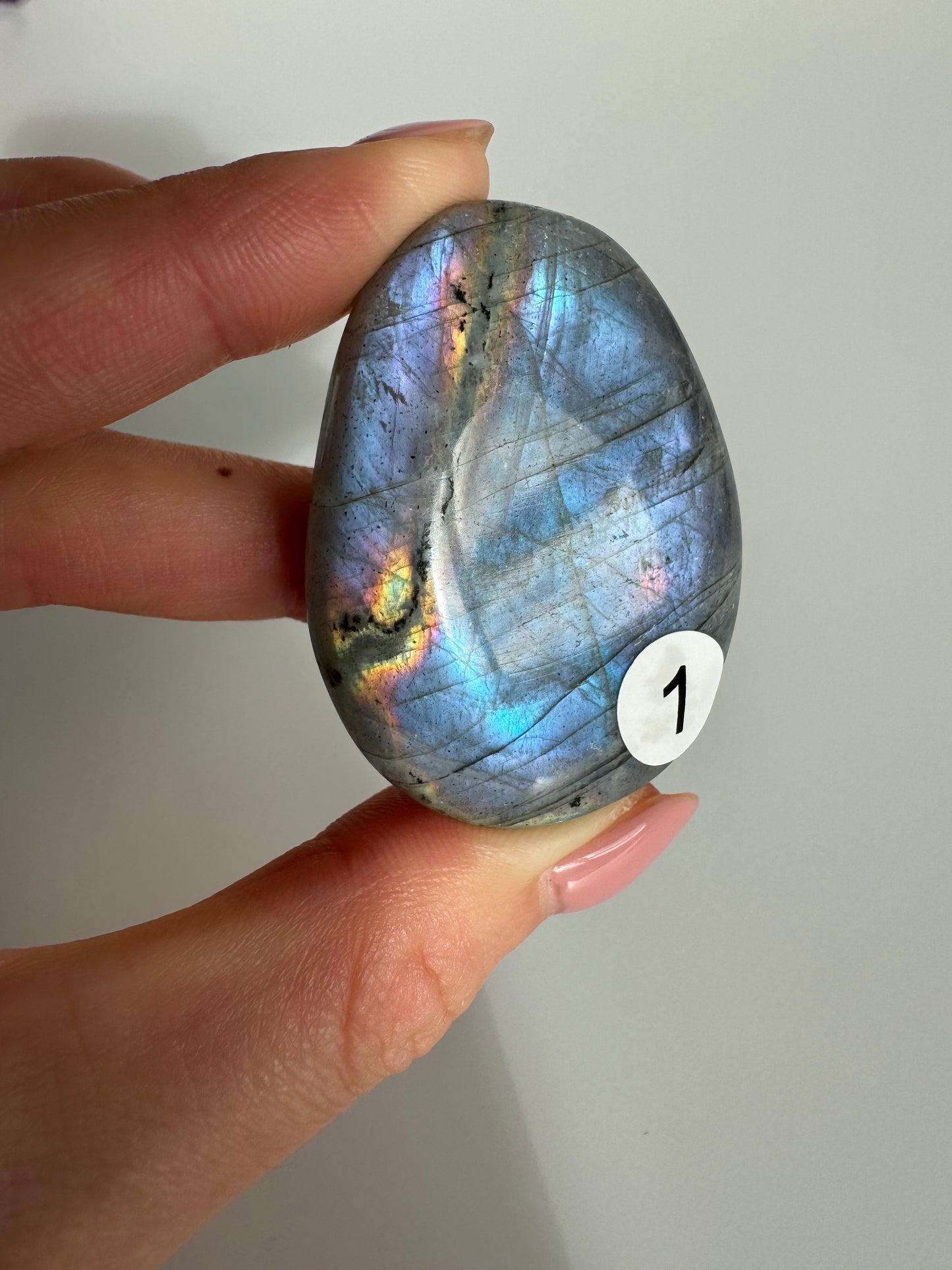 Pauper Pink Labradorite Palmstone