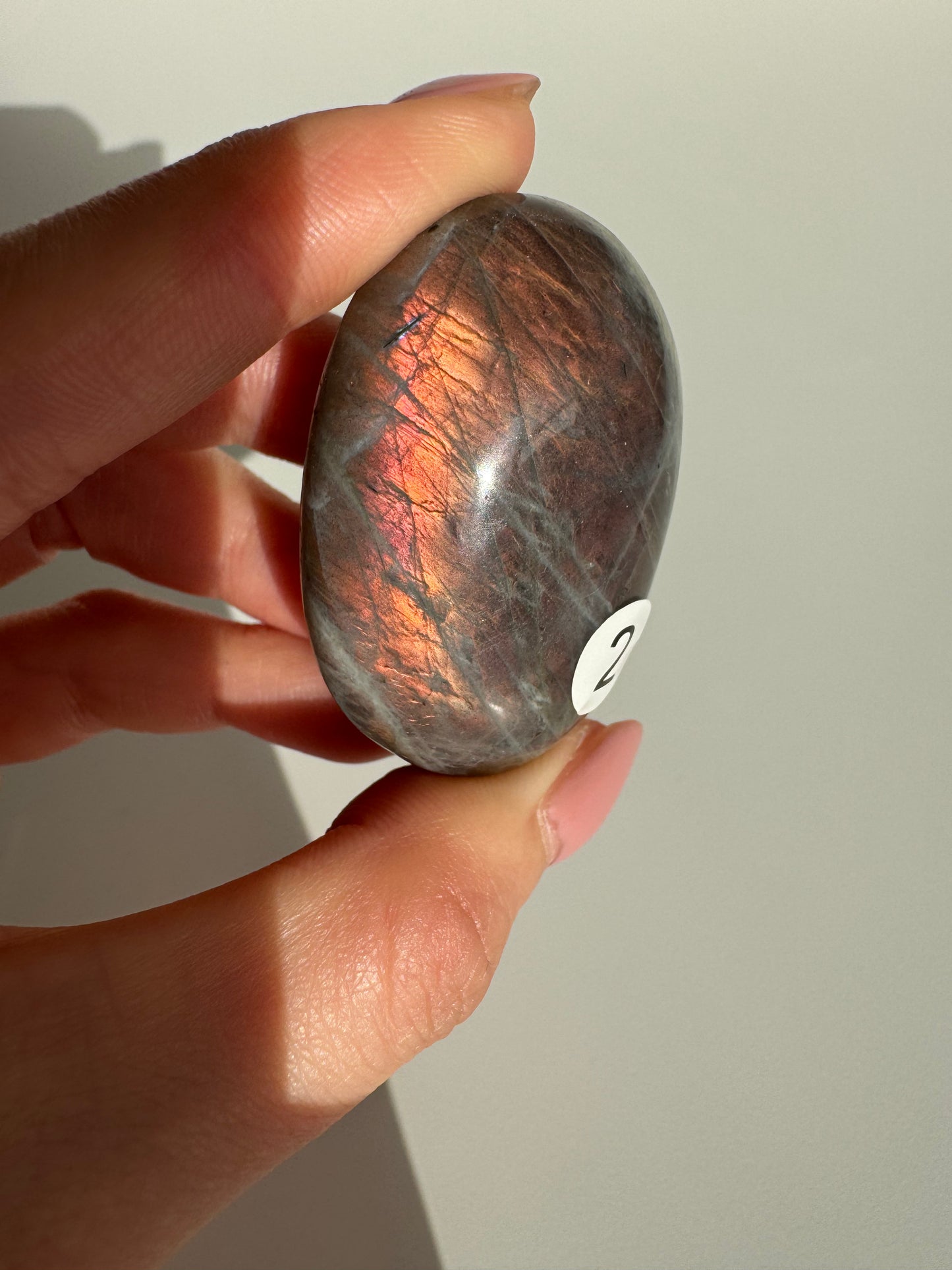 Pauper Pink Labradorite Palmstone