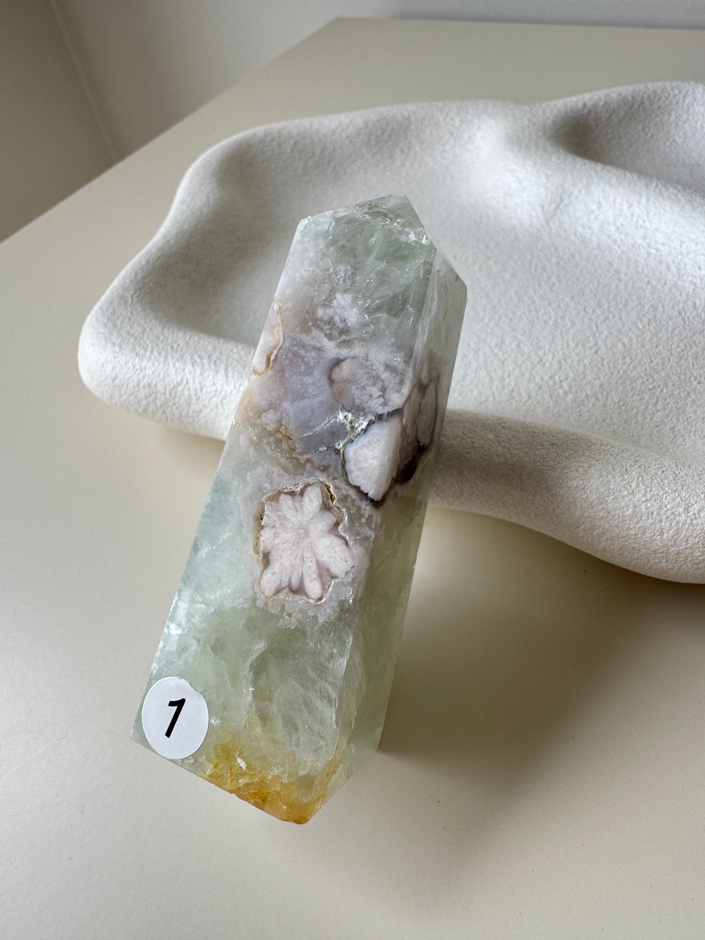 Natural Green Druzy Flower Agate Point