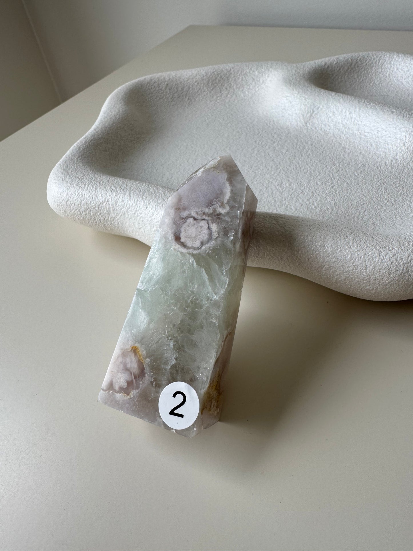 Natural Green Druzy Flower Agate Point