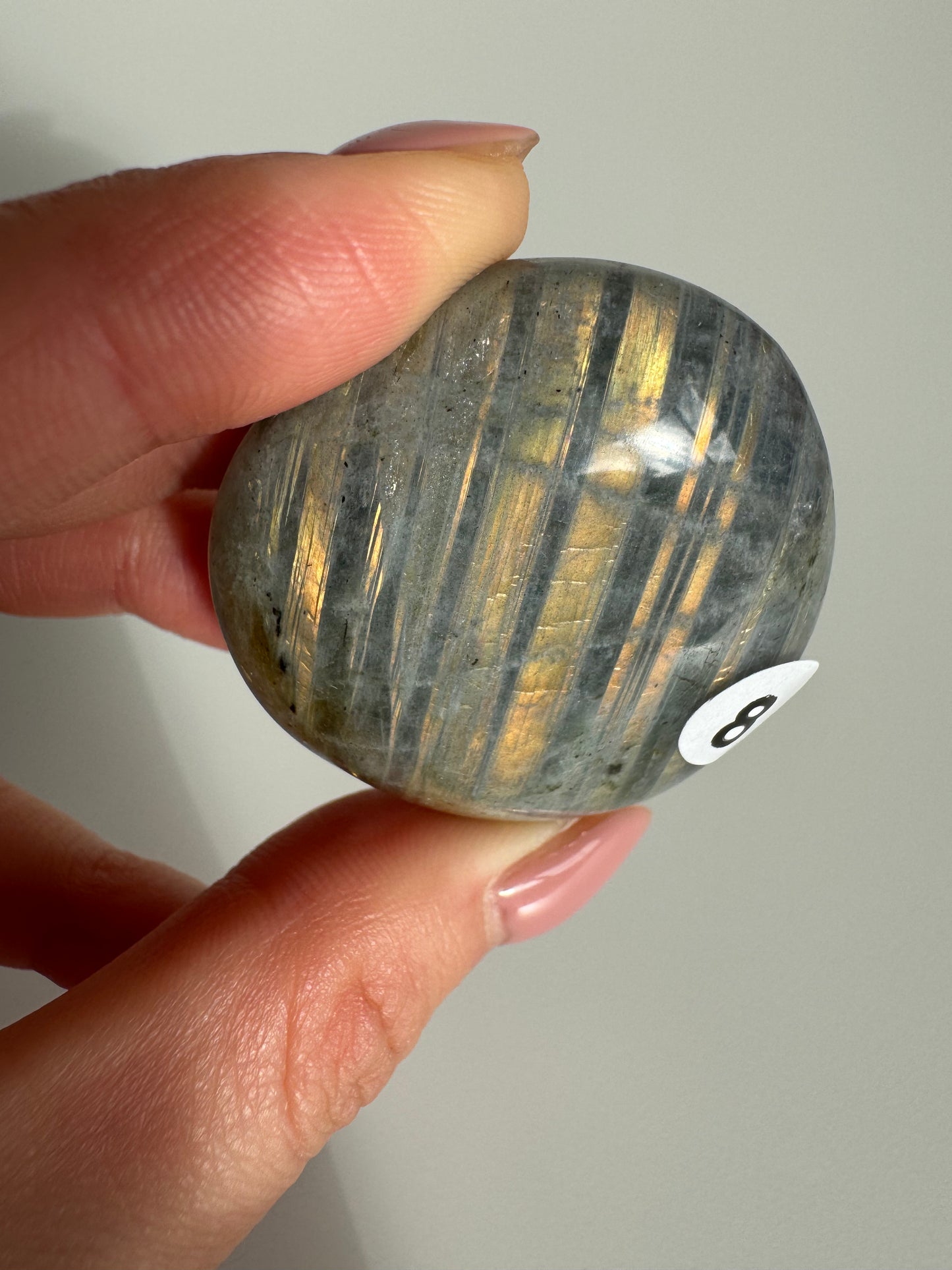 Pauper Pink Labradorite Palmstone