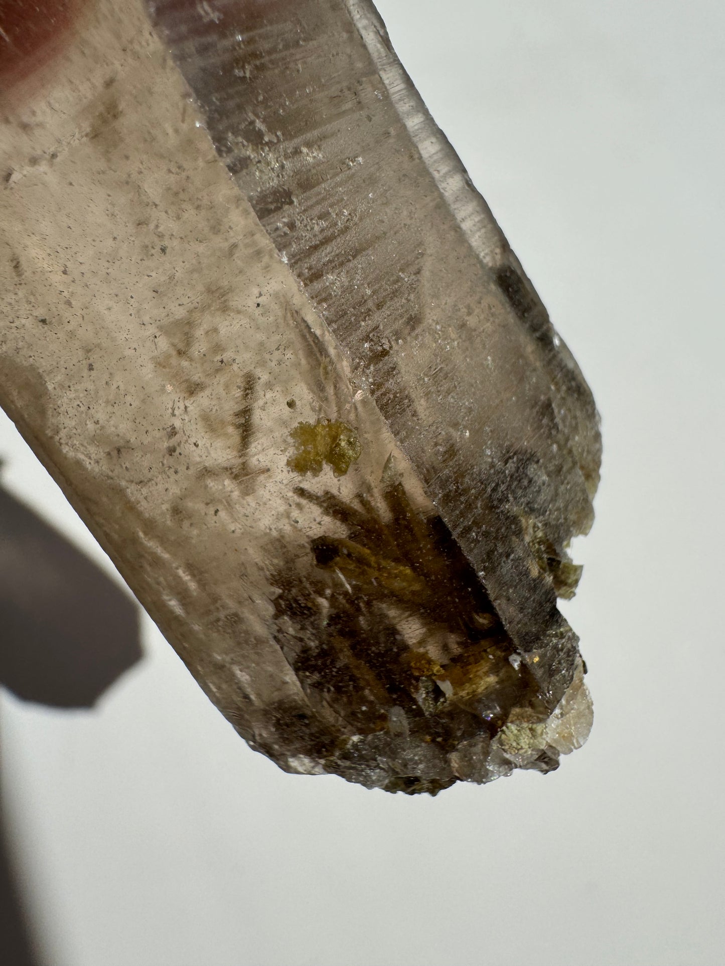 Smoky Quartz with Green Tourmaline (Brazil)