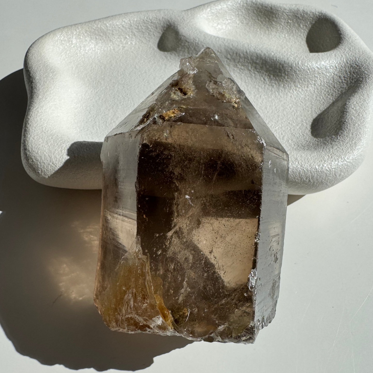 Smoky Quartz with Green Tourmaline (Brazil)