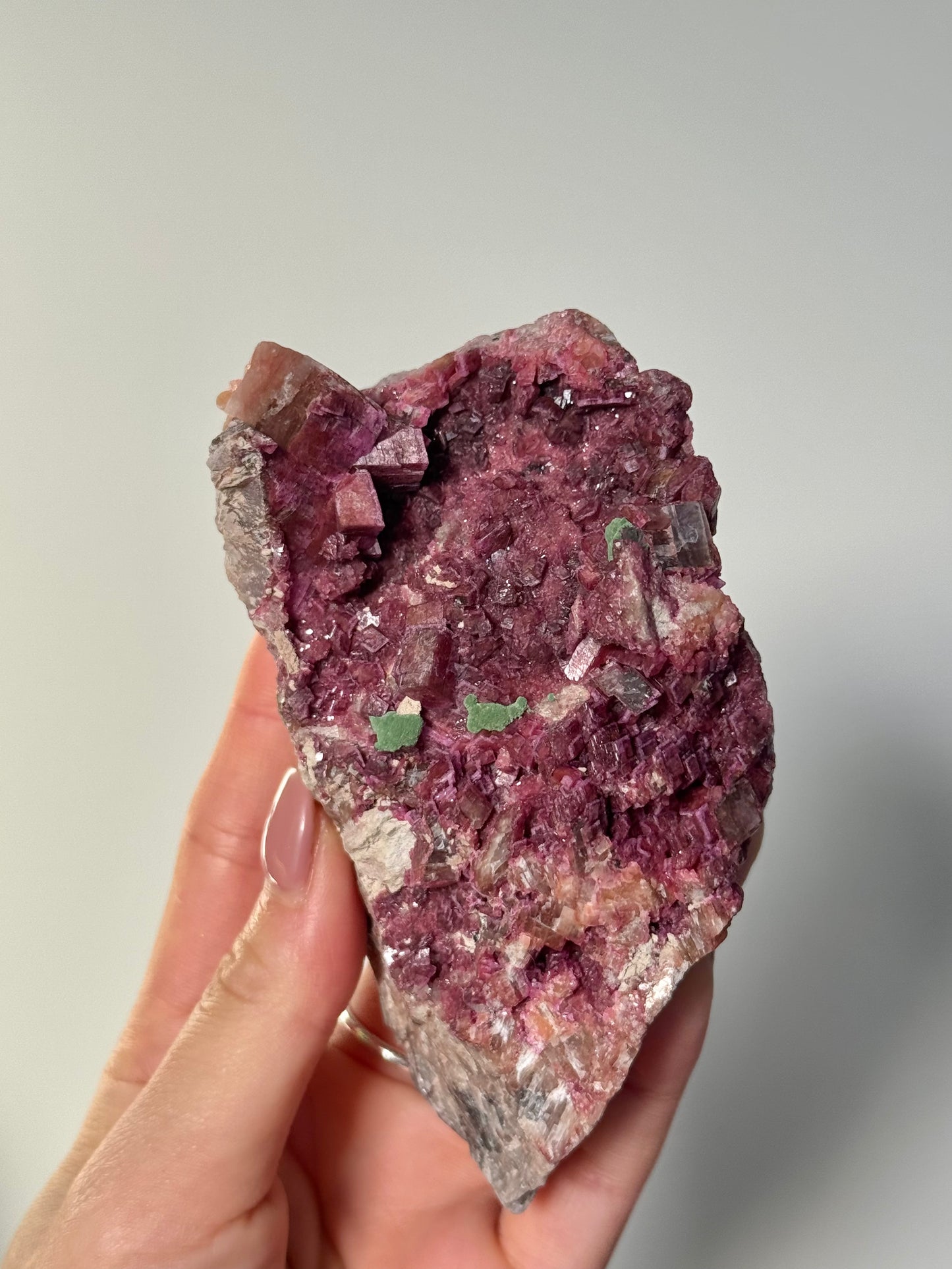Cobaltoan Calcite with Malachite 304g