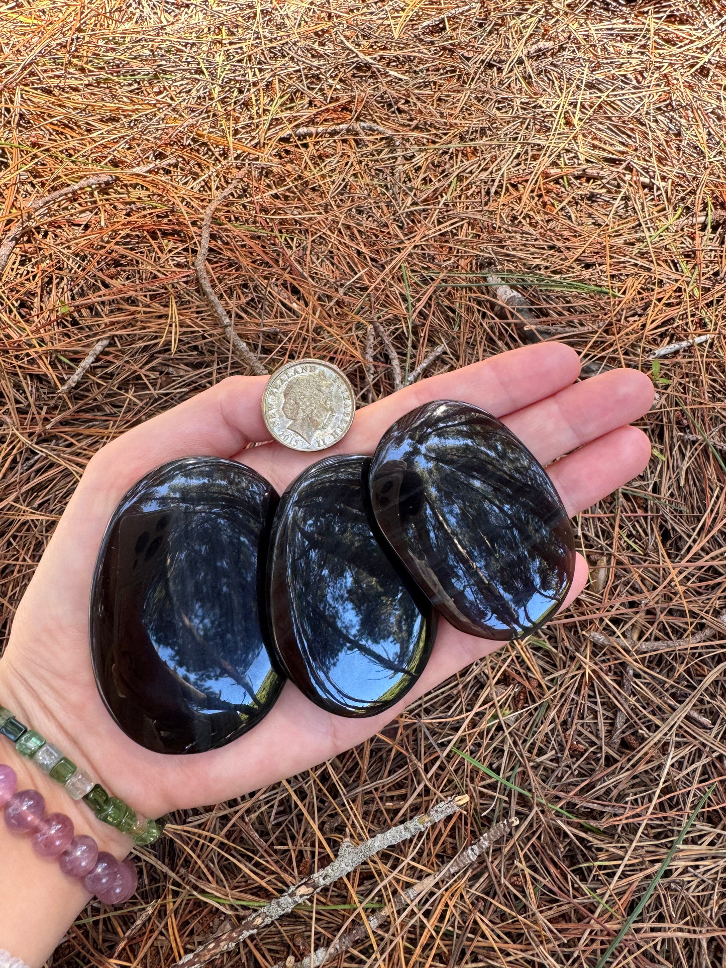 Midnight lace obsidian Plamstone (M)