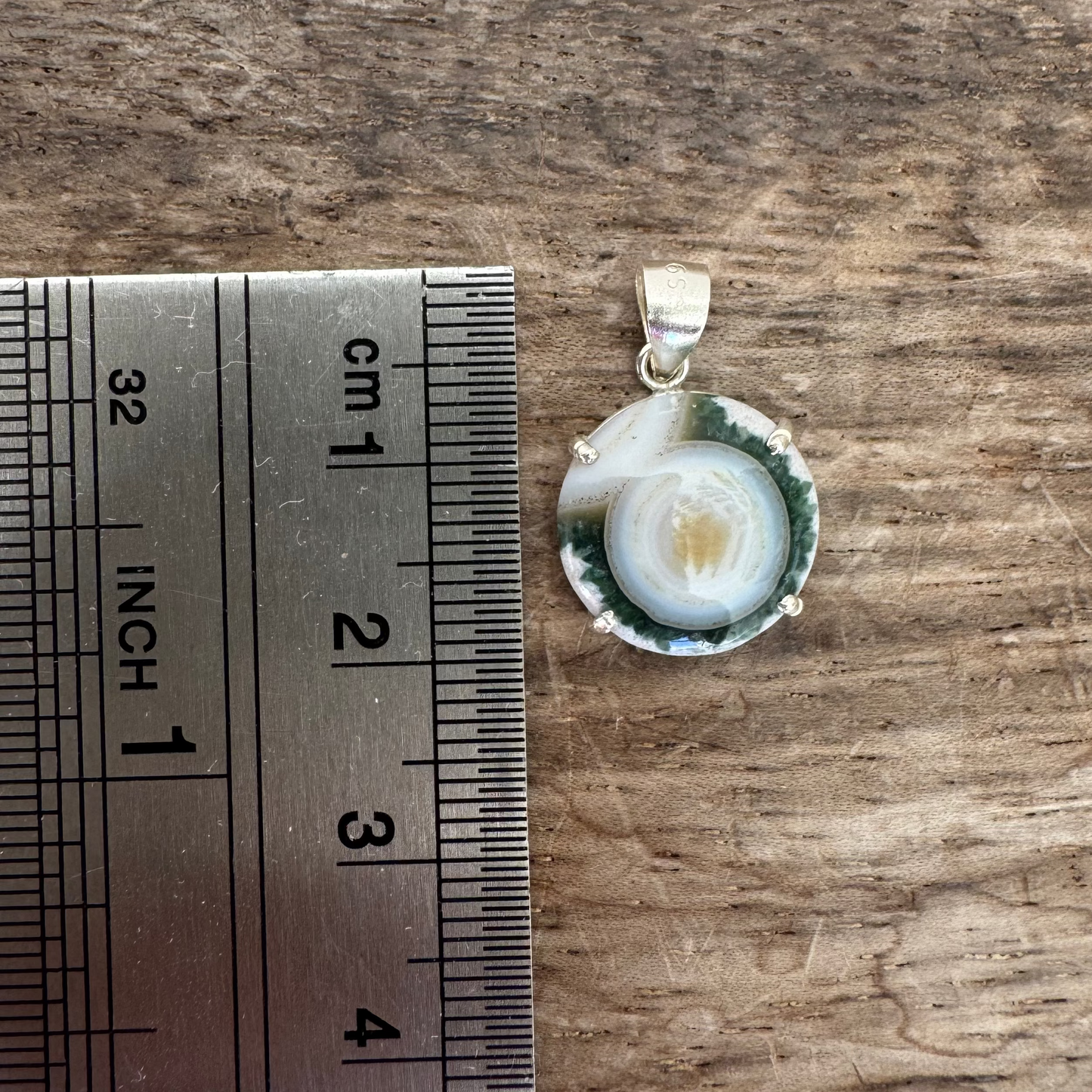 Orbicular Ocean Jasper Sterling Sliver Small Pendant