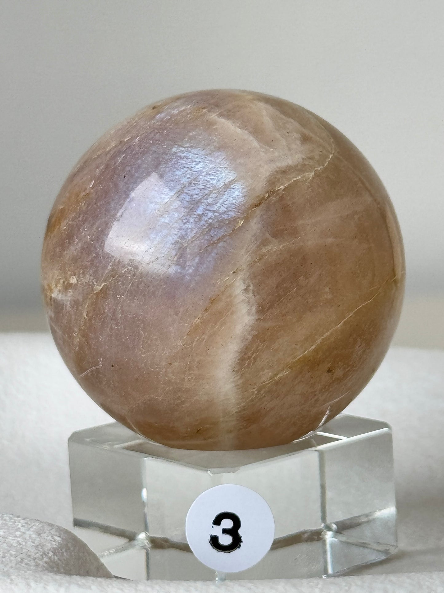 Moonstone Sphere with blue flash #3