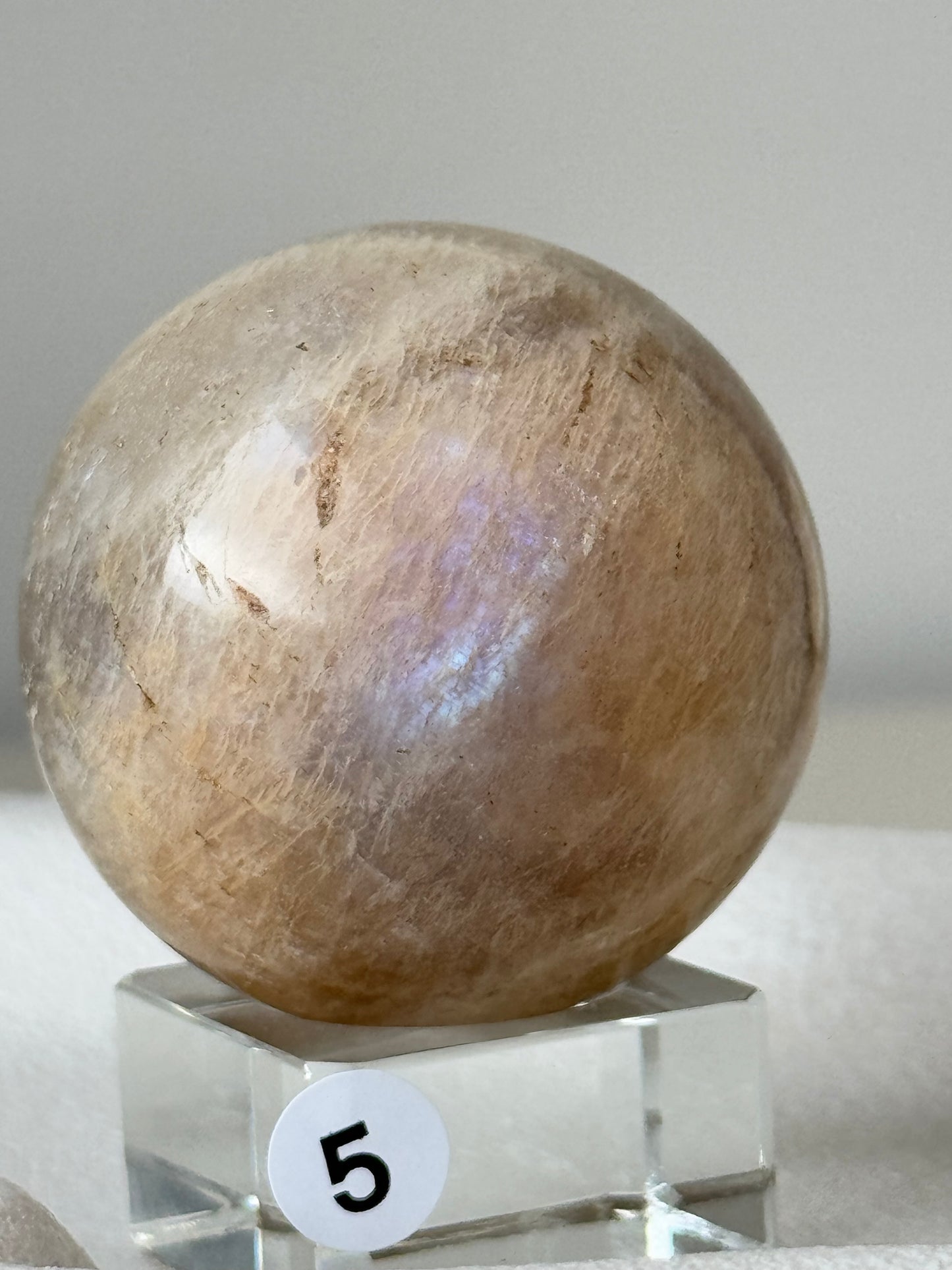 Moonstone Sphere with blue flash #5