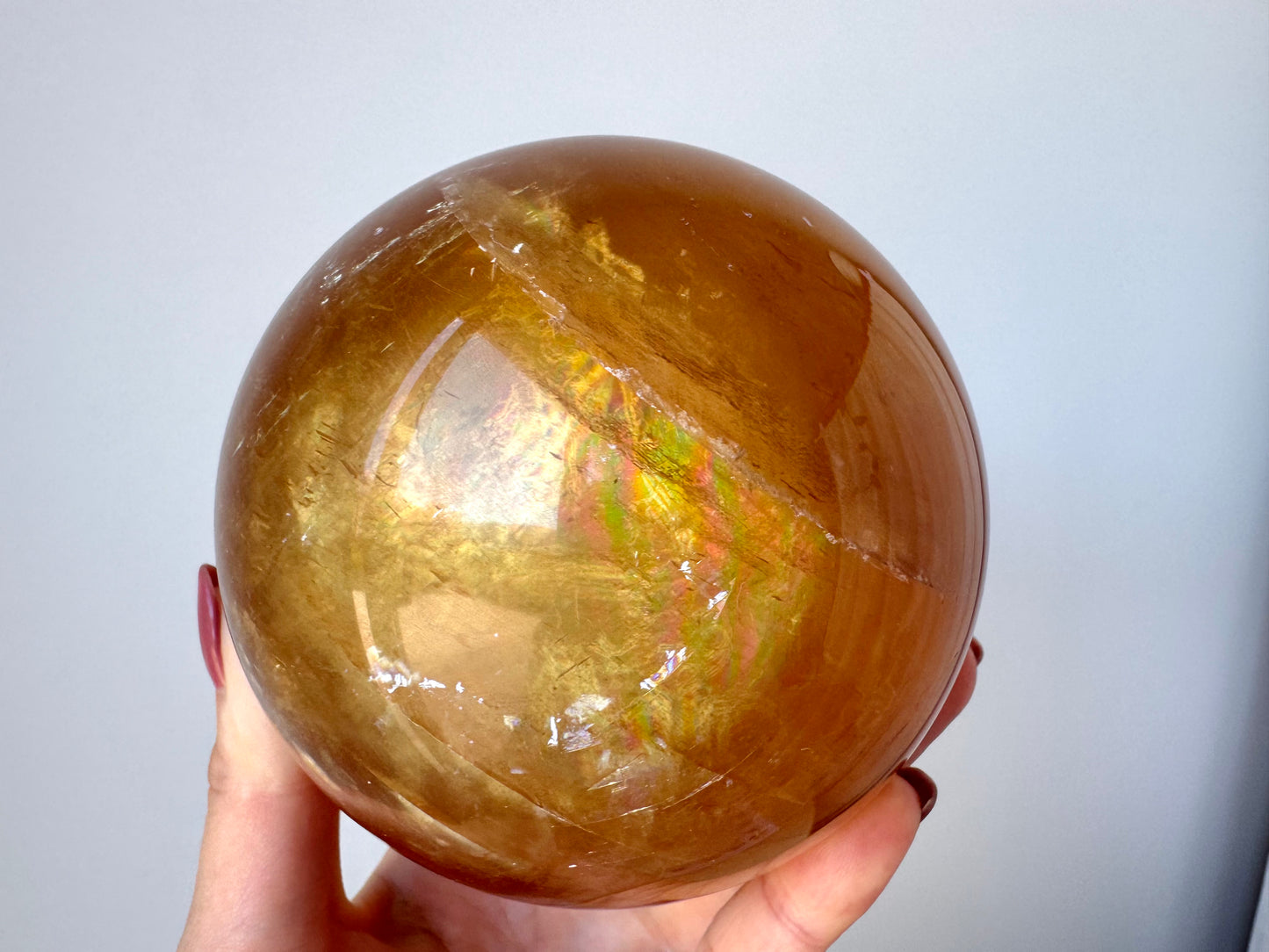 HG Optical Honey Calcite Sphere 1.3kg (video)