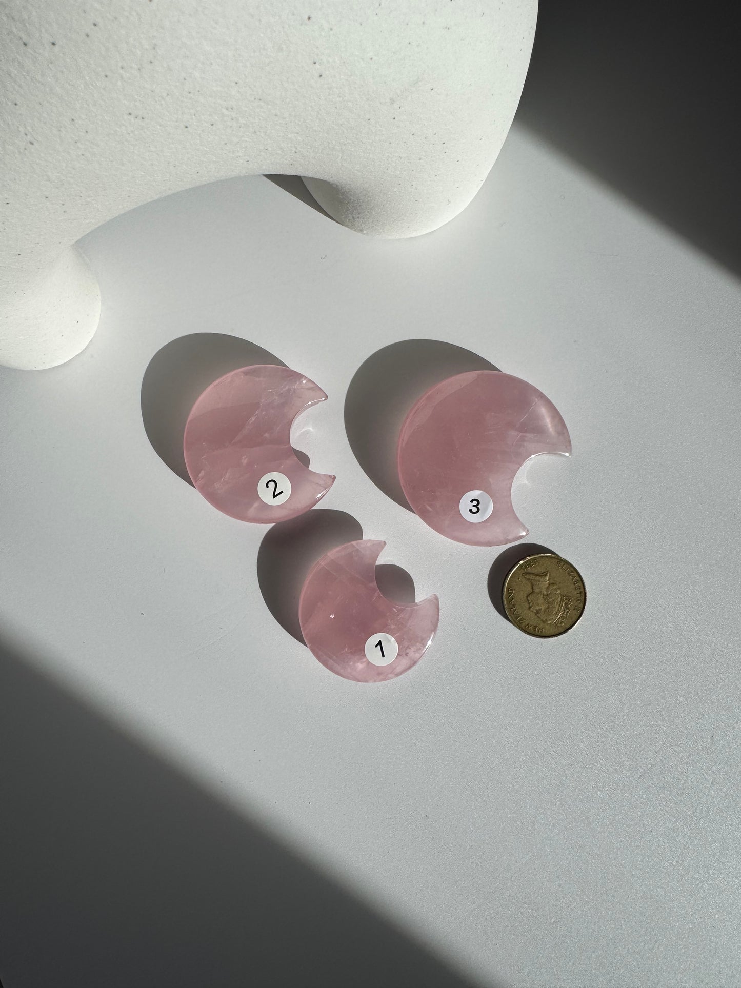 High Grade Rose Quartz Moon