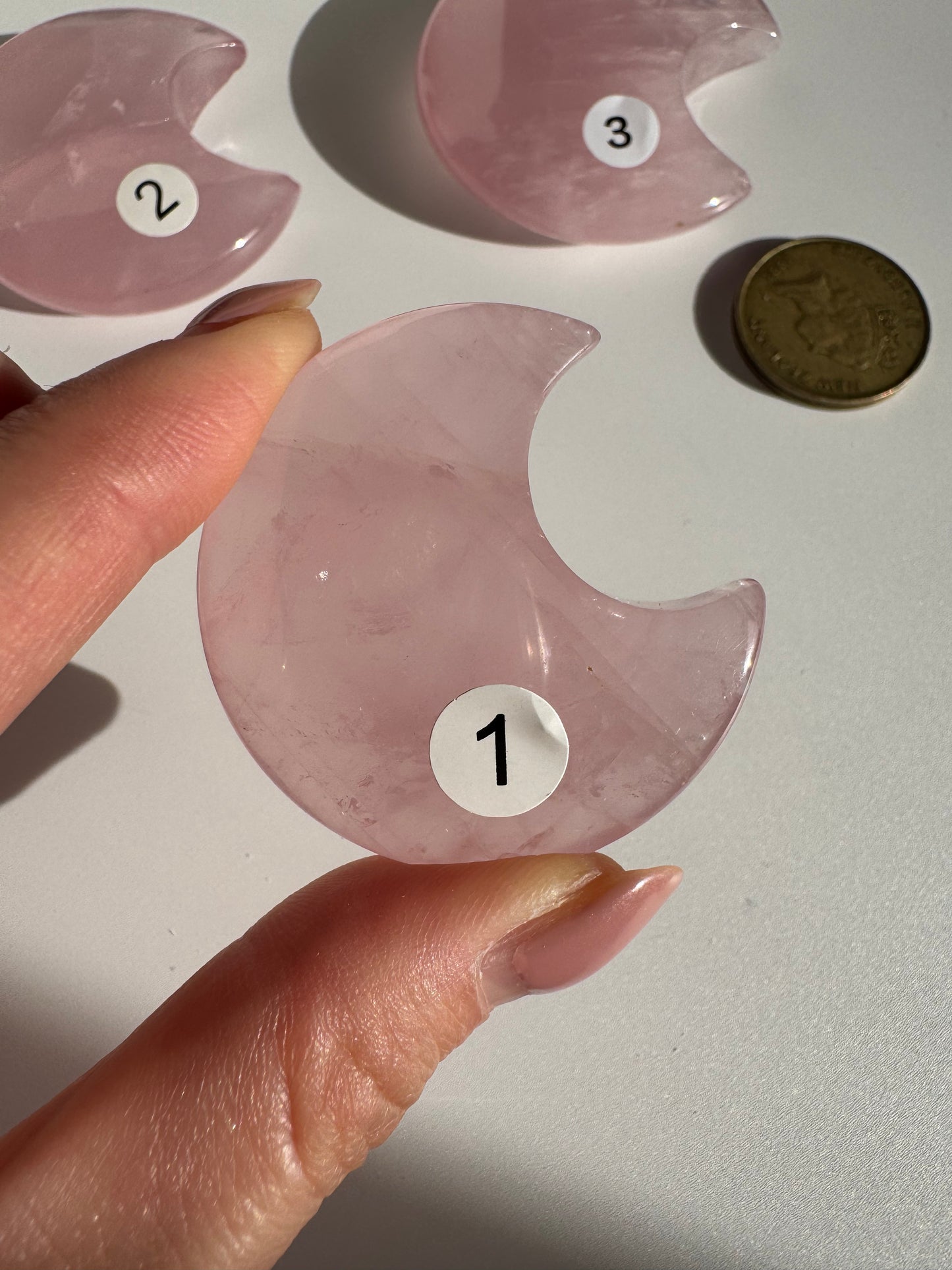 High Grade Rose Quartz Moon