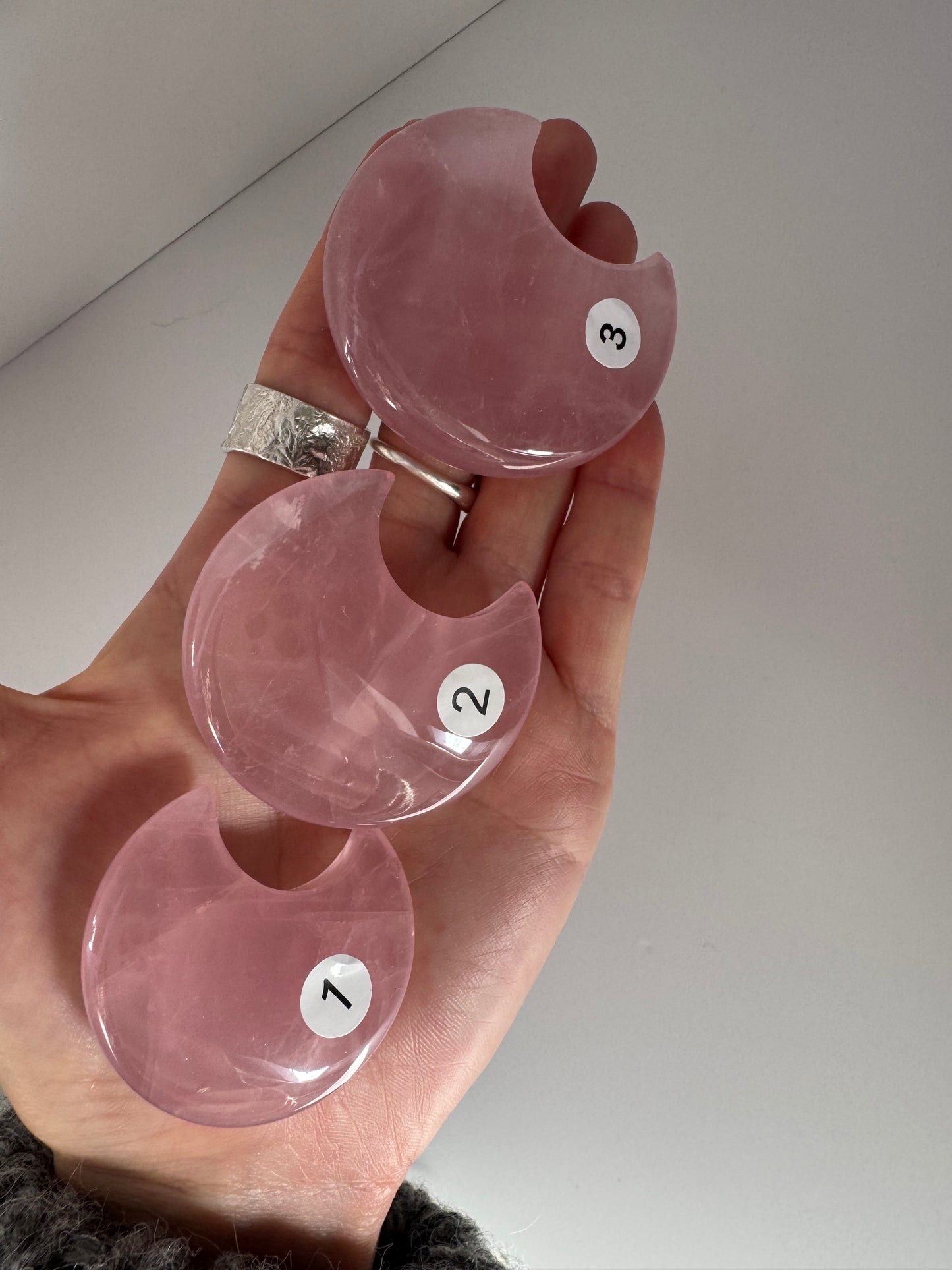 High Grade Rose Quartz Moon