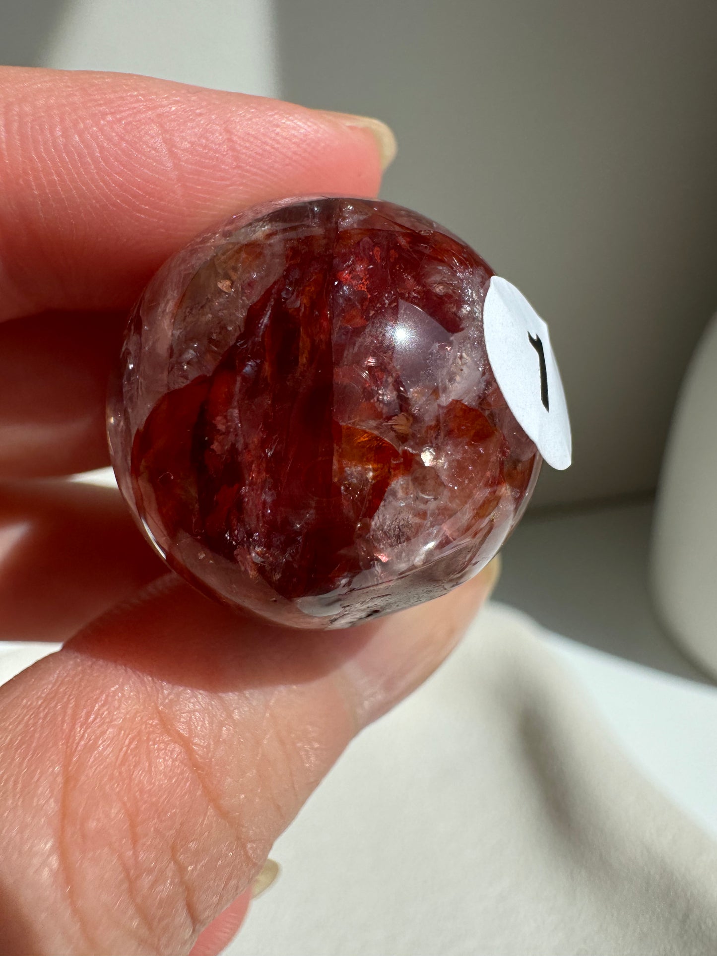 Fire Quartz Sphere with Rainbow 23mm