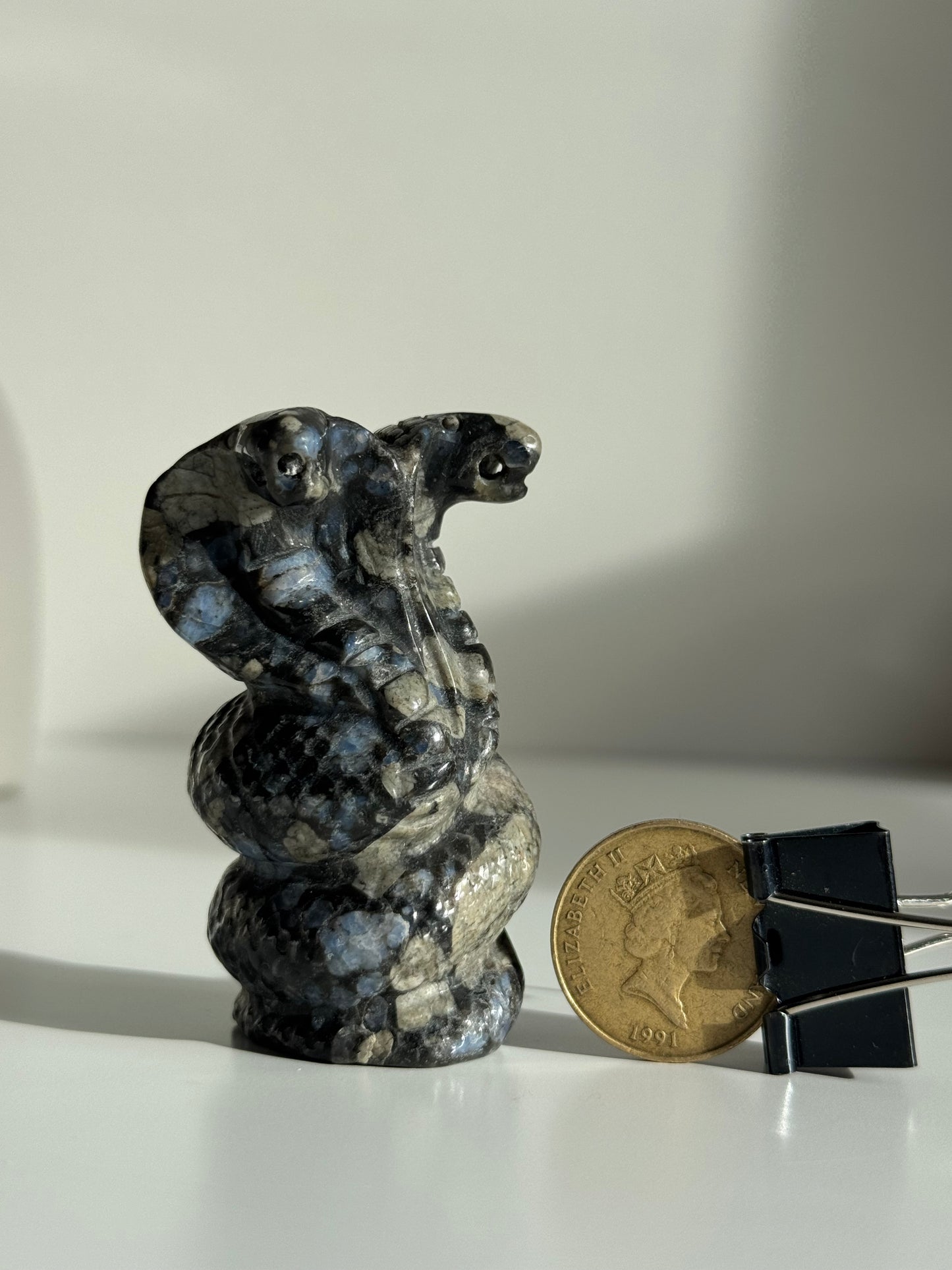 Blue Que Sera Stone Double Headed Serpent