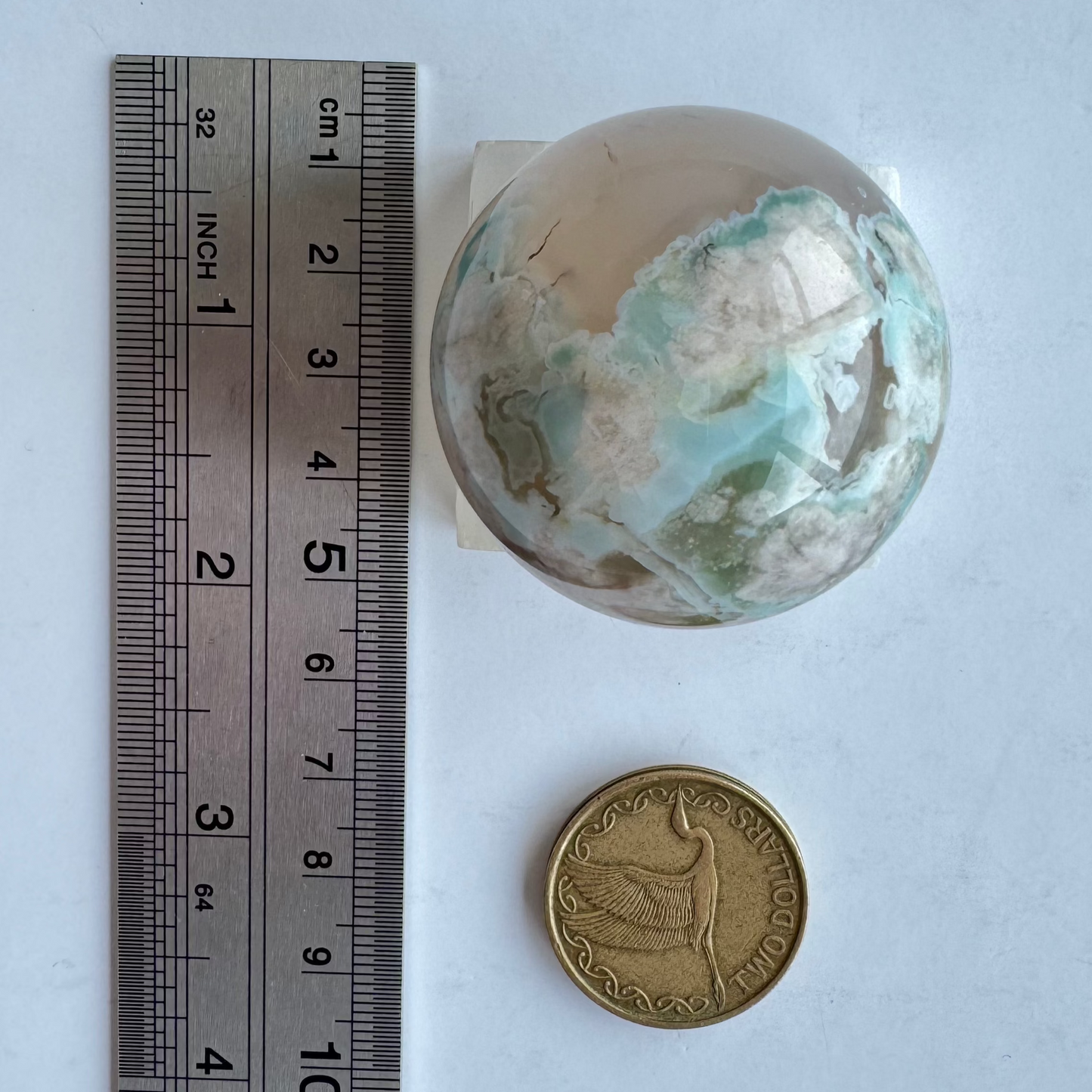 Green Flower Agate sphere 40mm #3