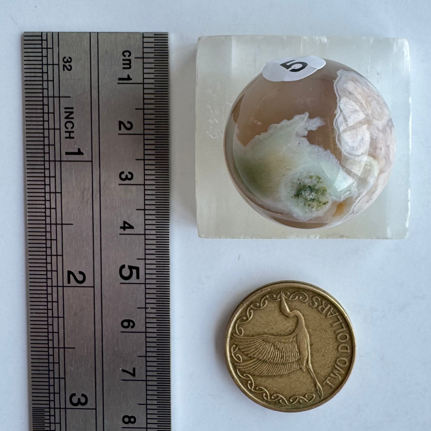 Green Flower Agate sphere 28mm #5