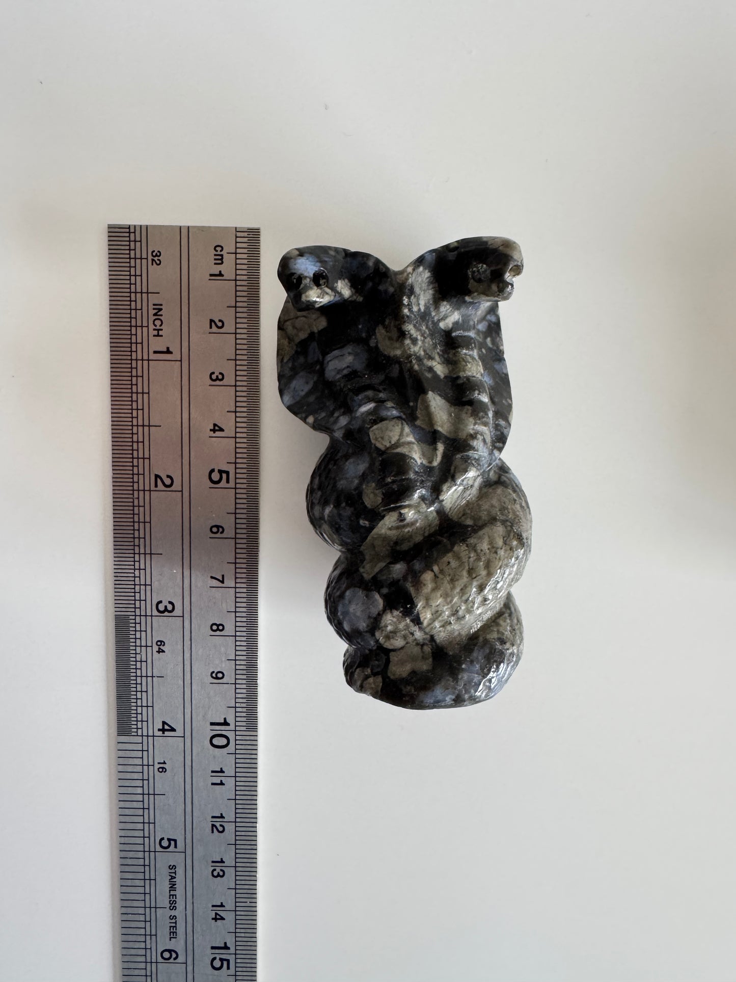 Blue Que Sera Stone Double Headed Serpent