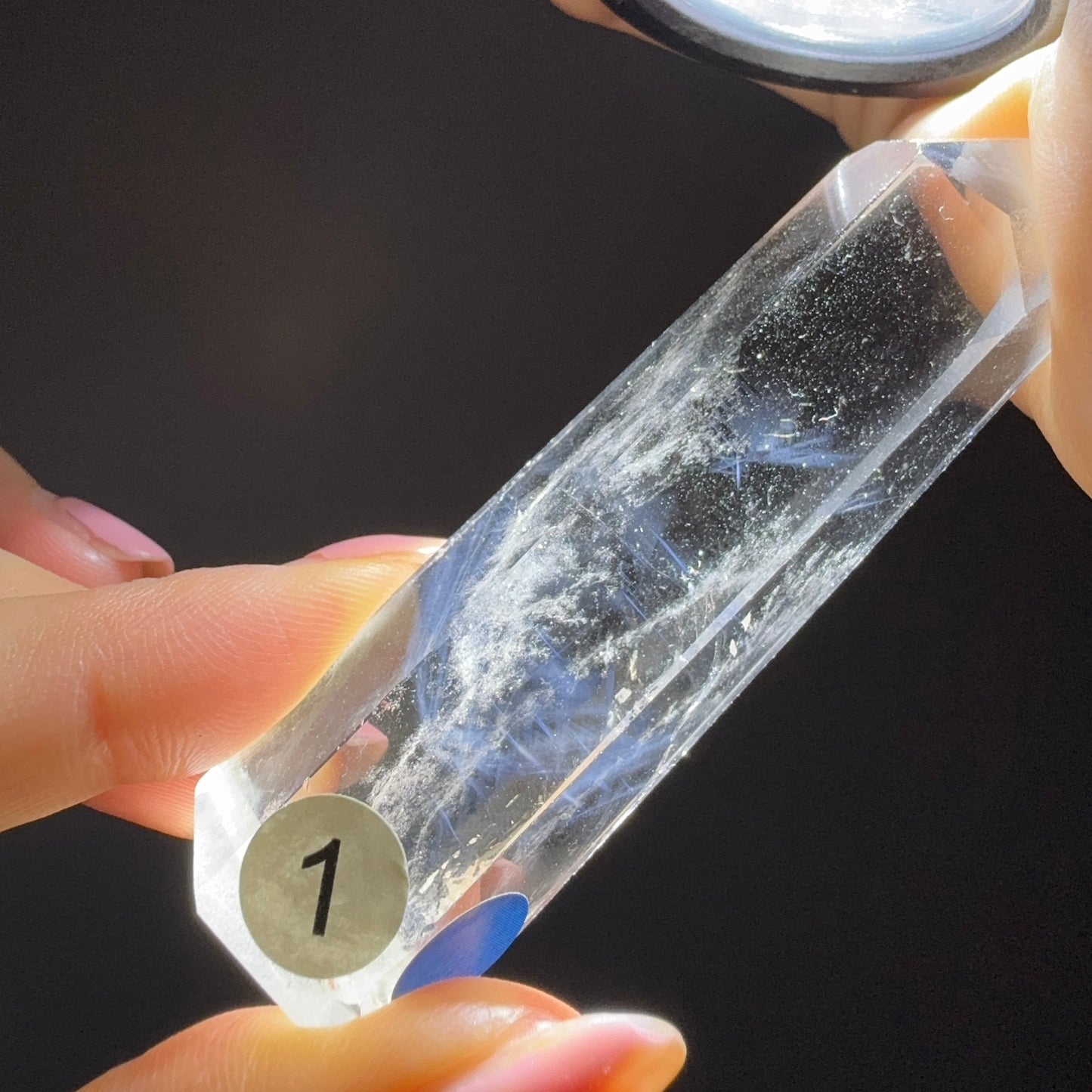Blue Angel Feather Phantom Clear Quartz Point #1